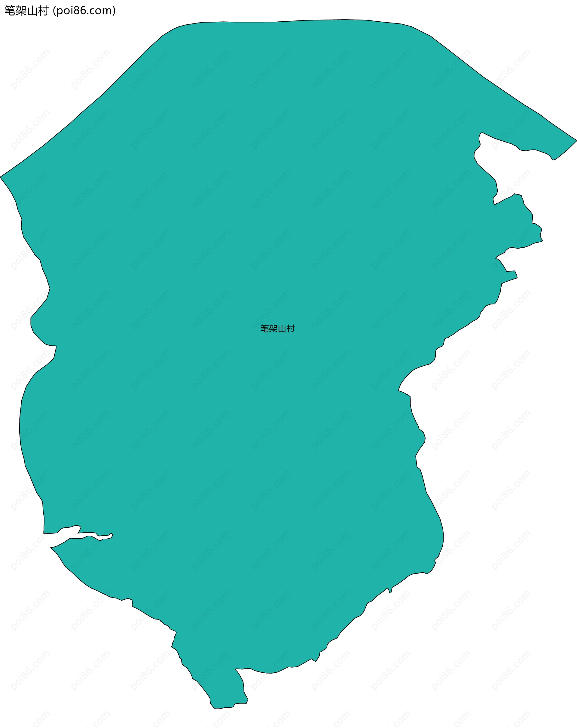 笔架山村边界地图