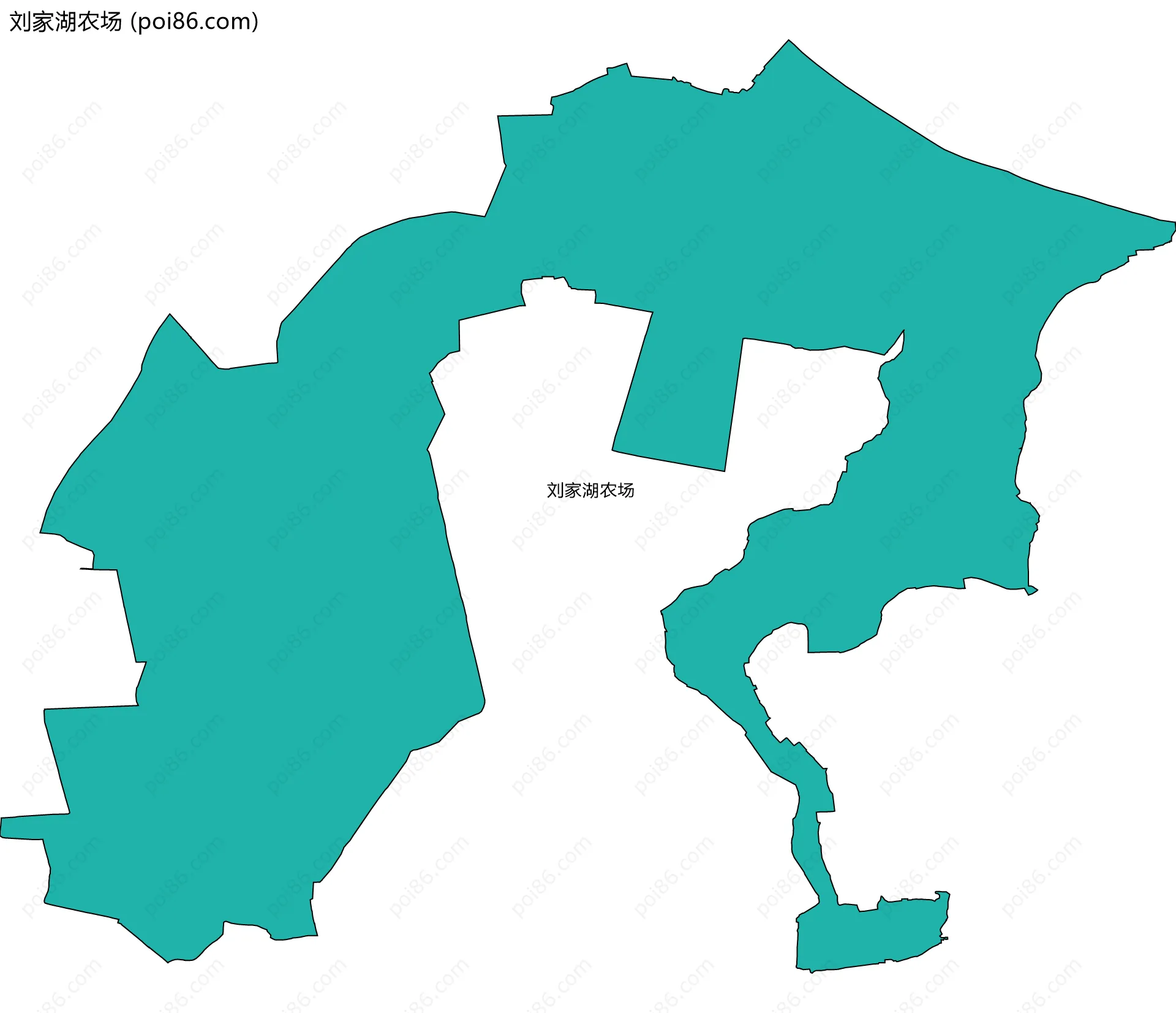 刘家湖农场边界地图