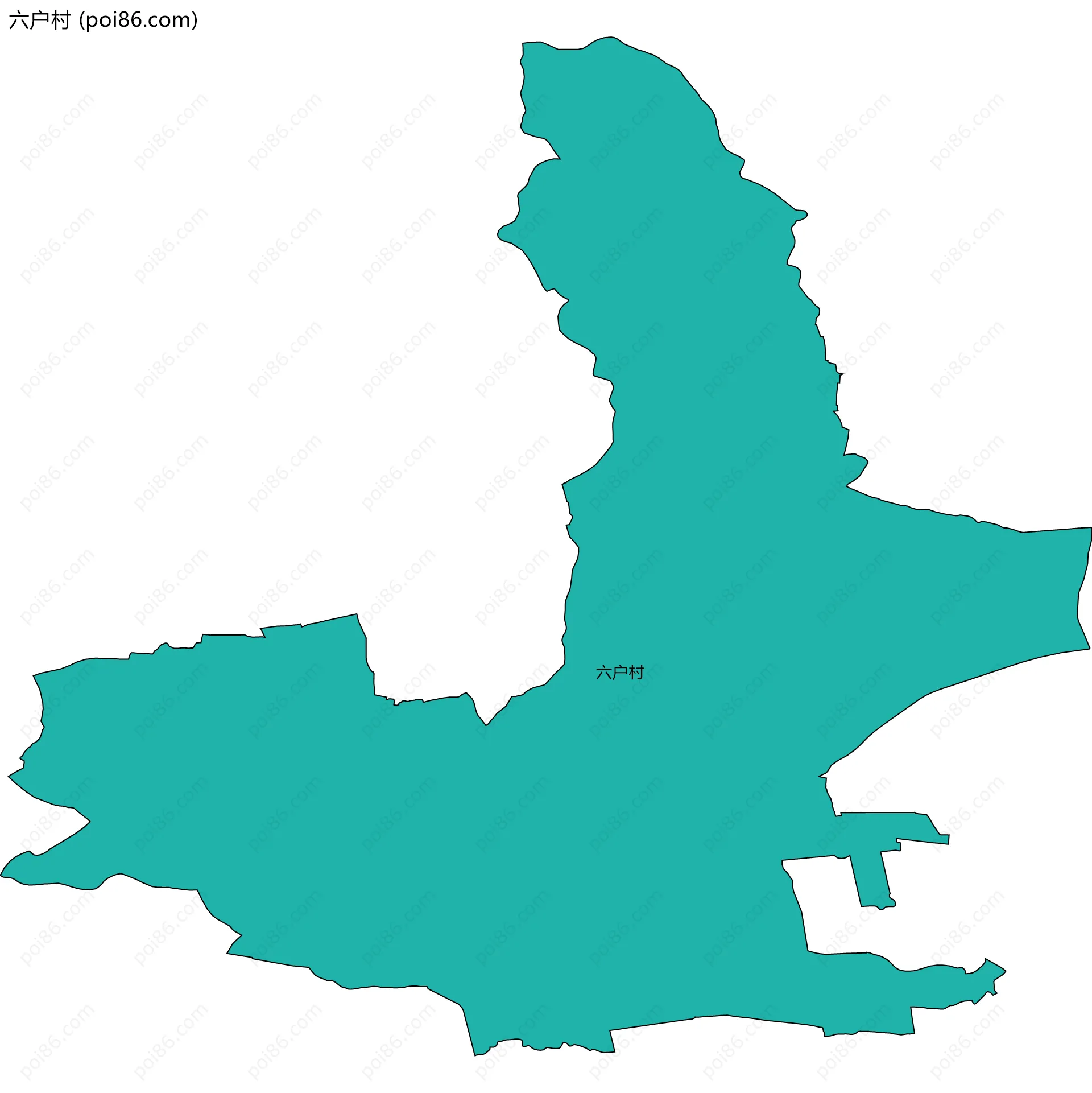六户村边界地图
