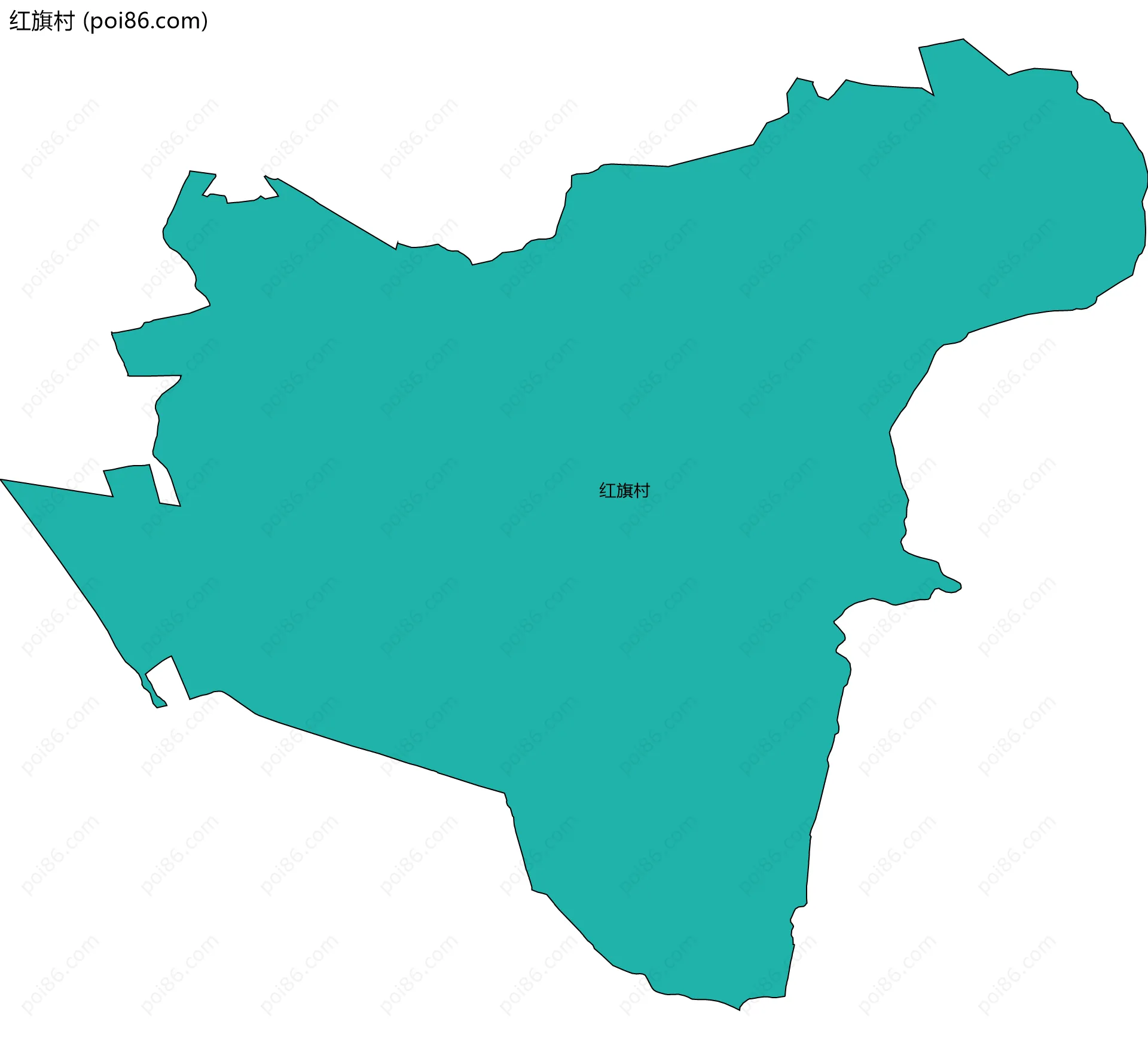 红旗村边界地图