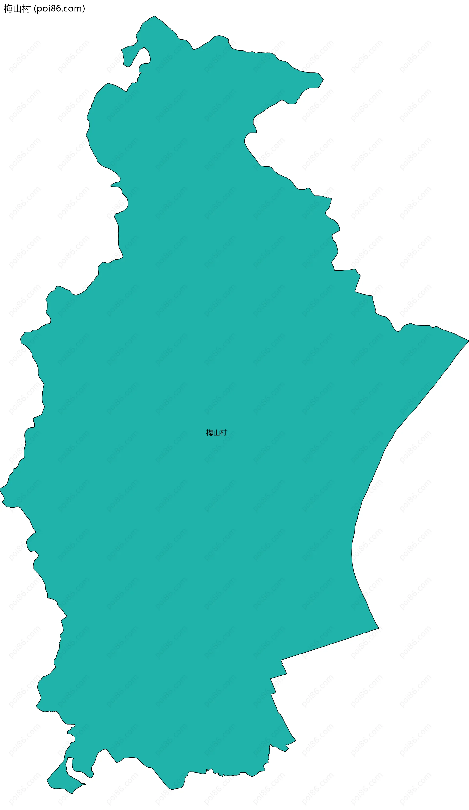 梅山村边界地图