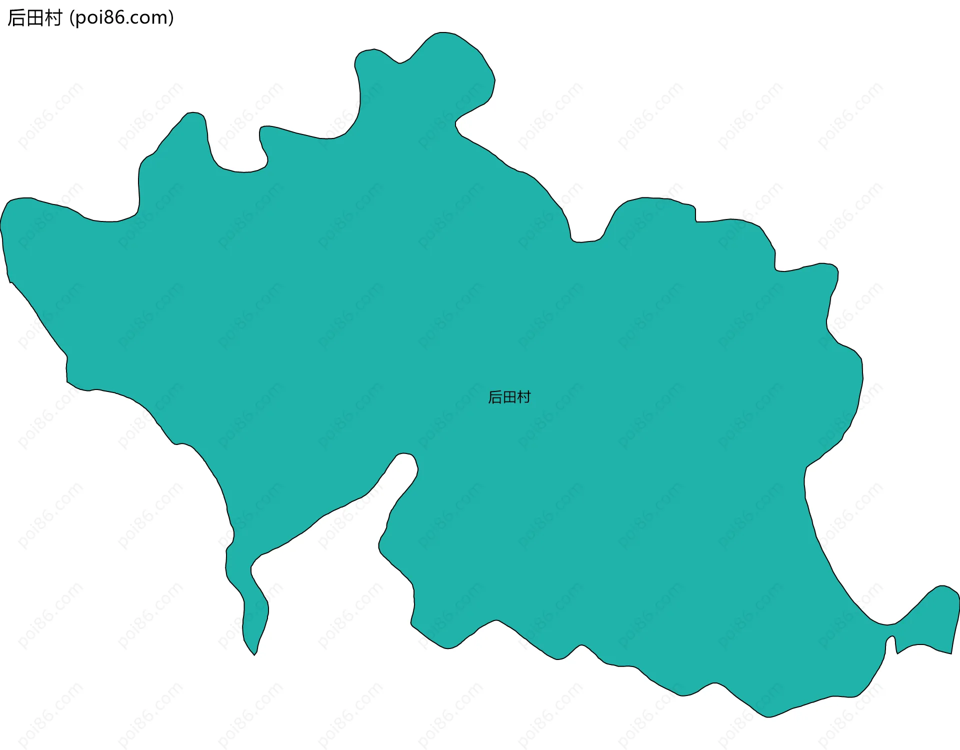 后田村边界地图