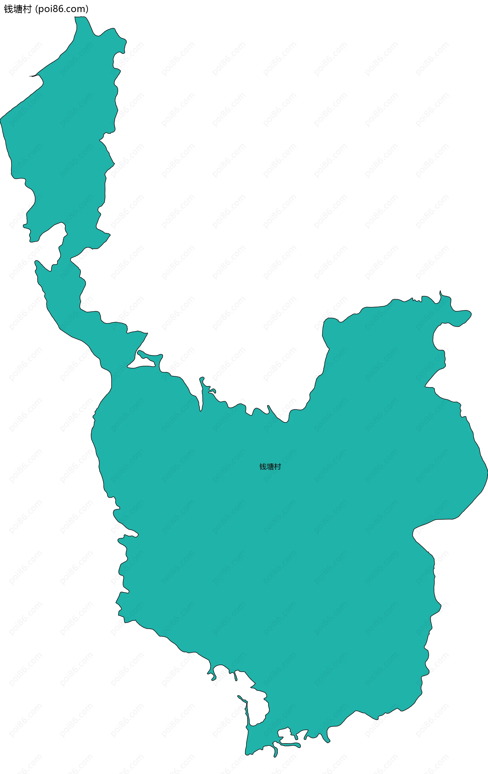 钱塘村边界地图