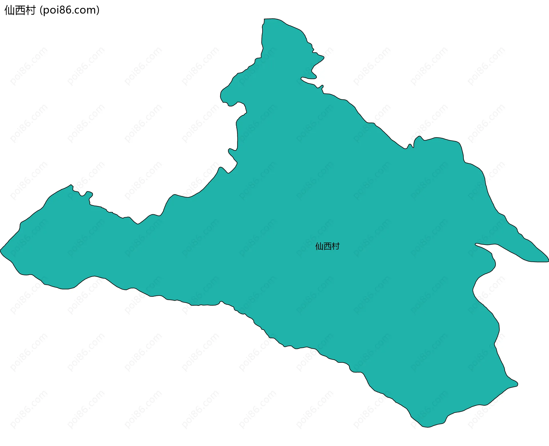 仙西村边界地图