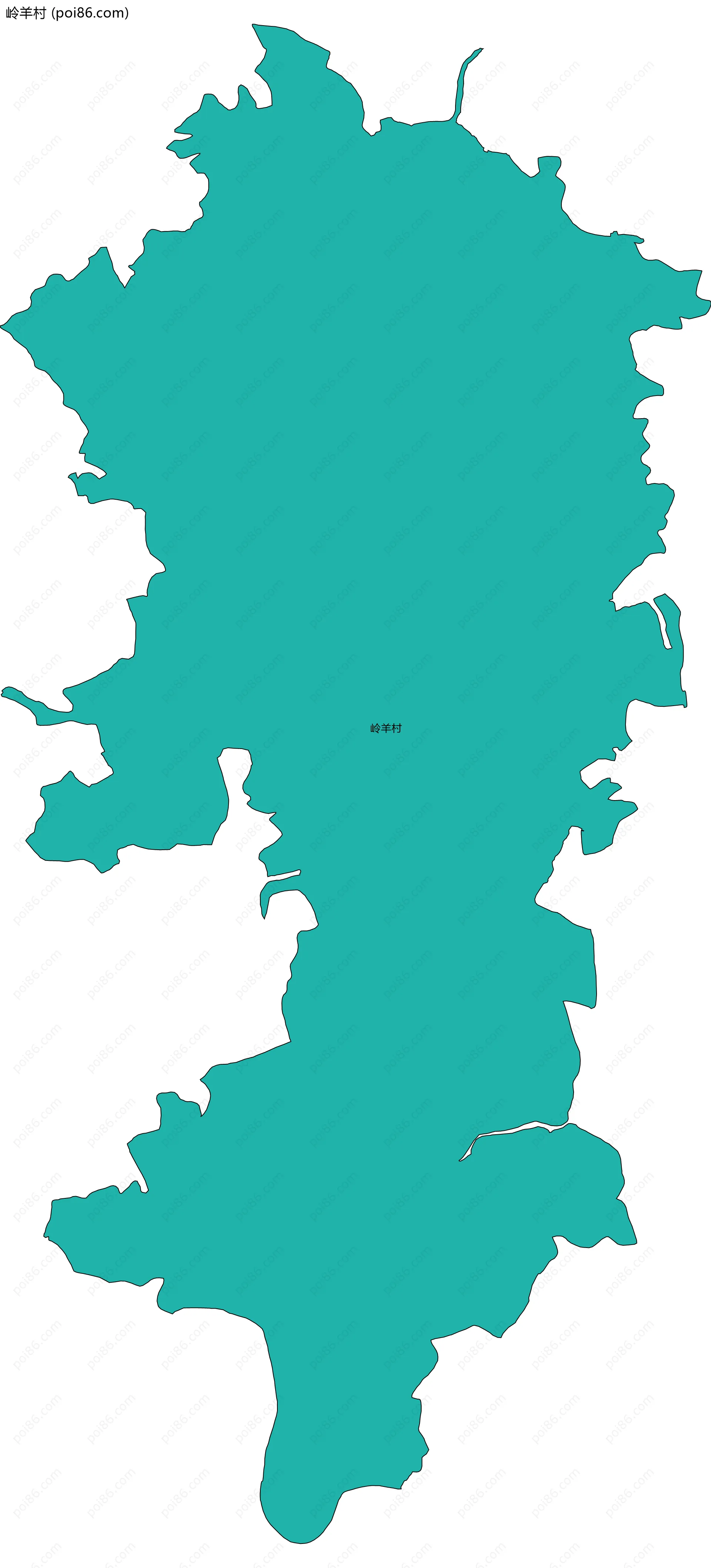 岭羊村边界地图