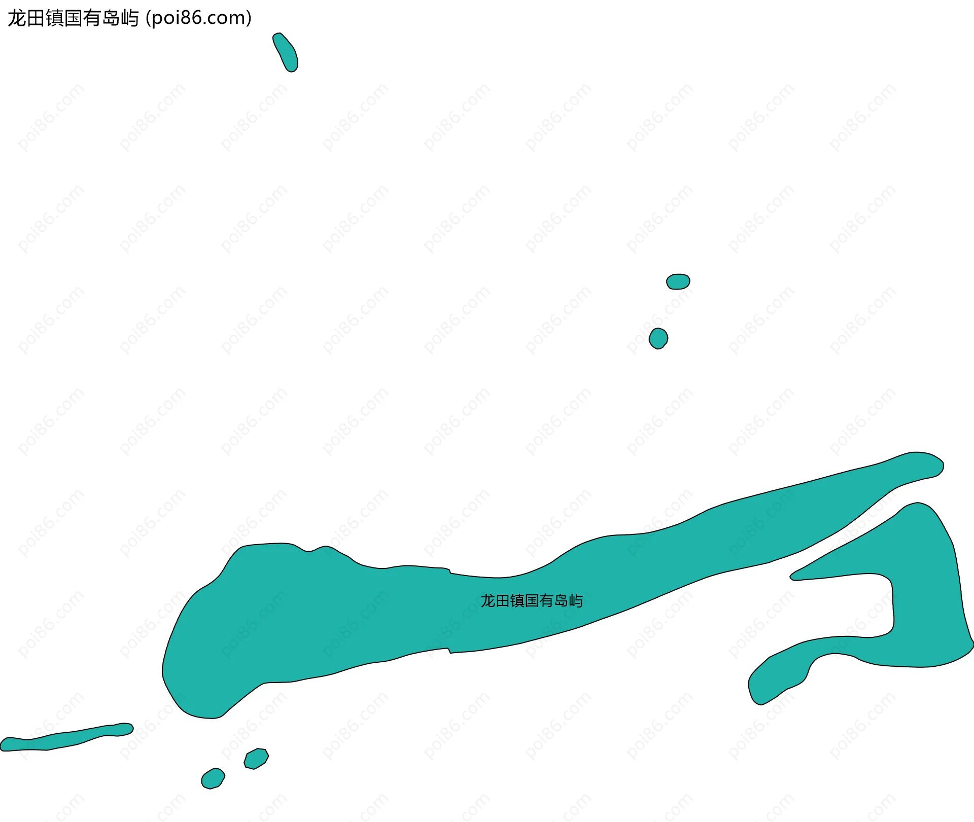 龙田镇国有岛屿边界地图(五级行政区划)