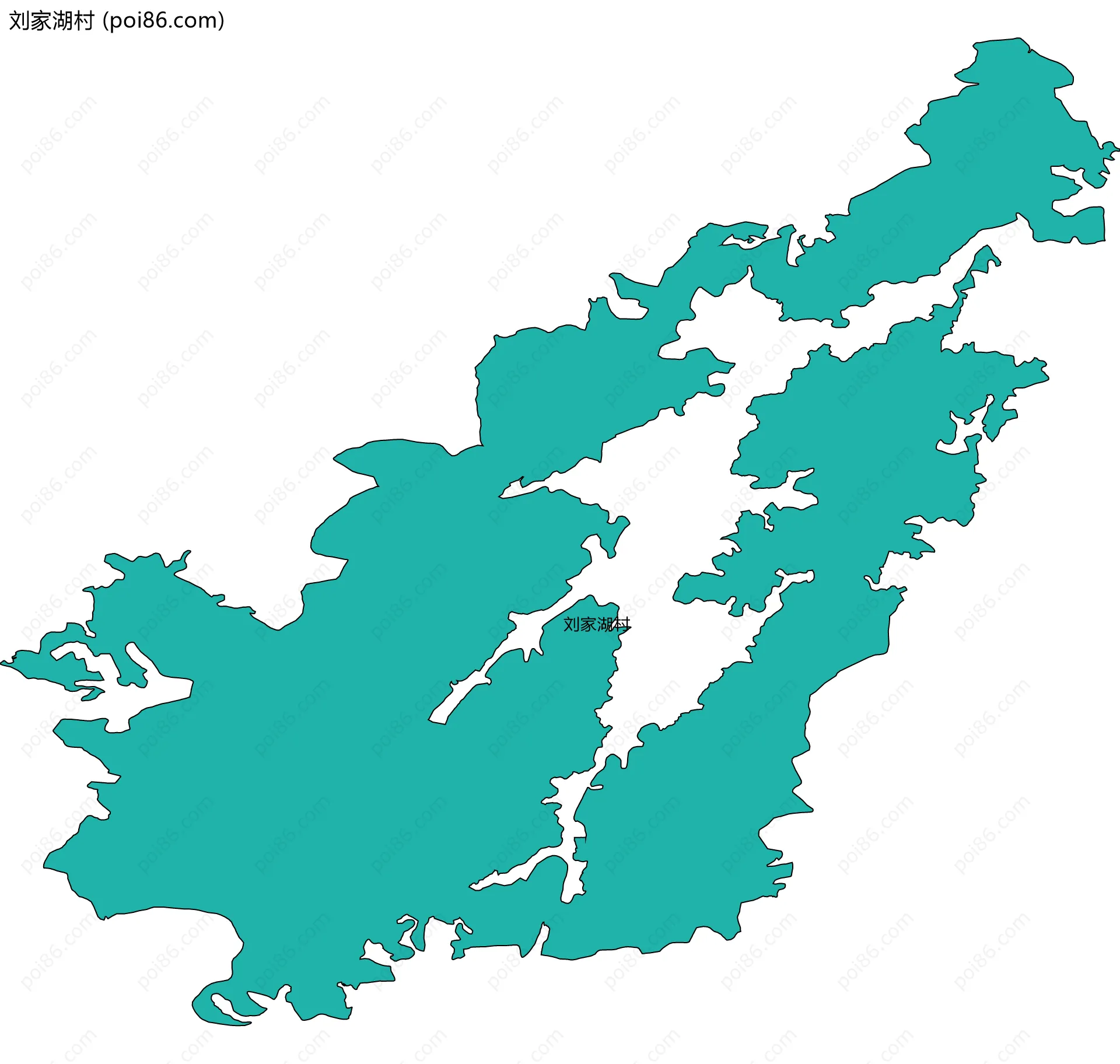 刘家湖村边界地图
