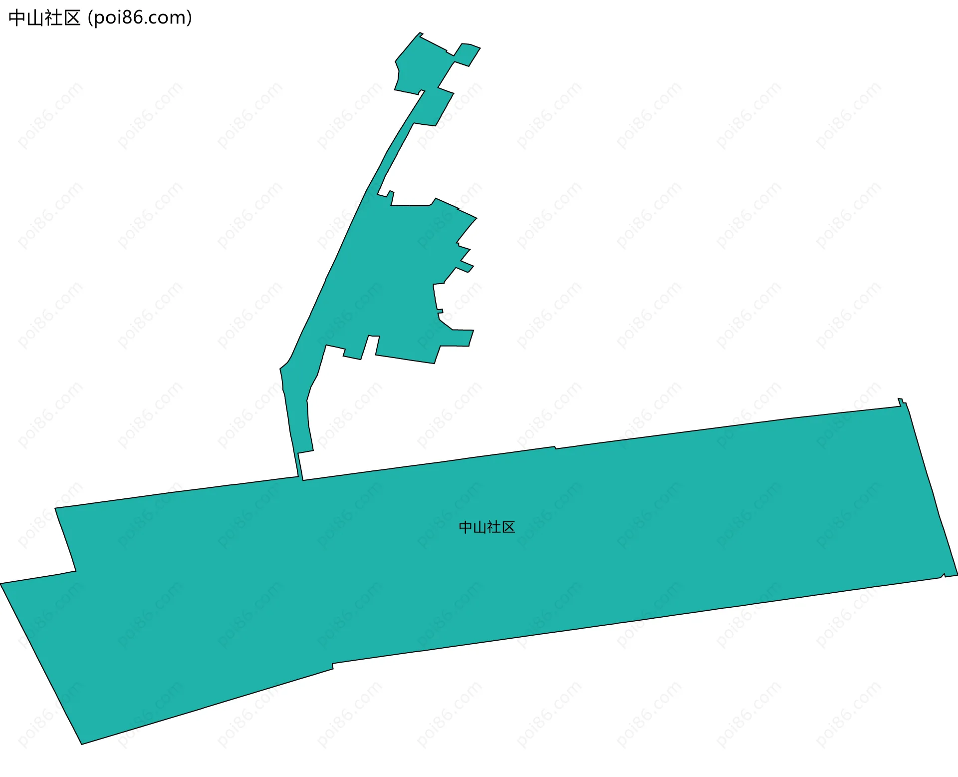 中山社区边界地图