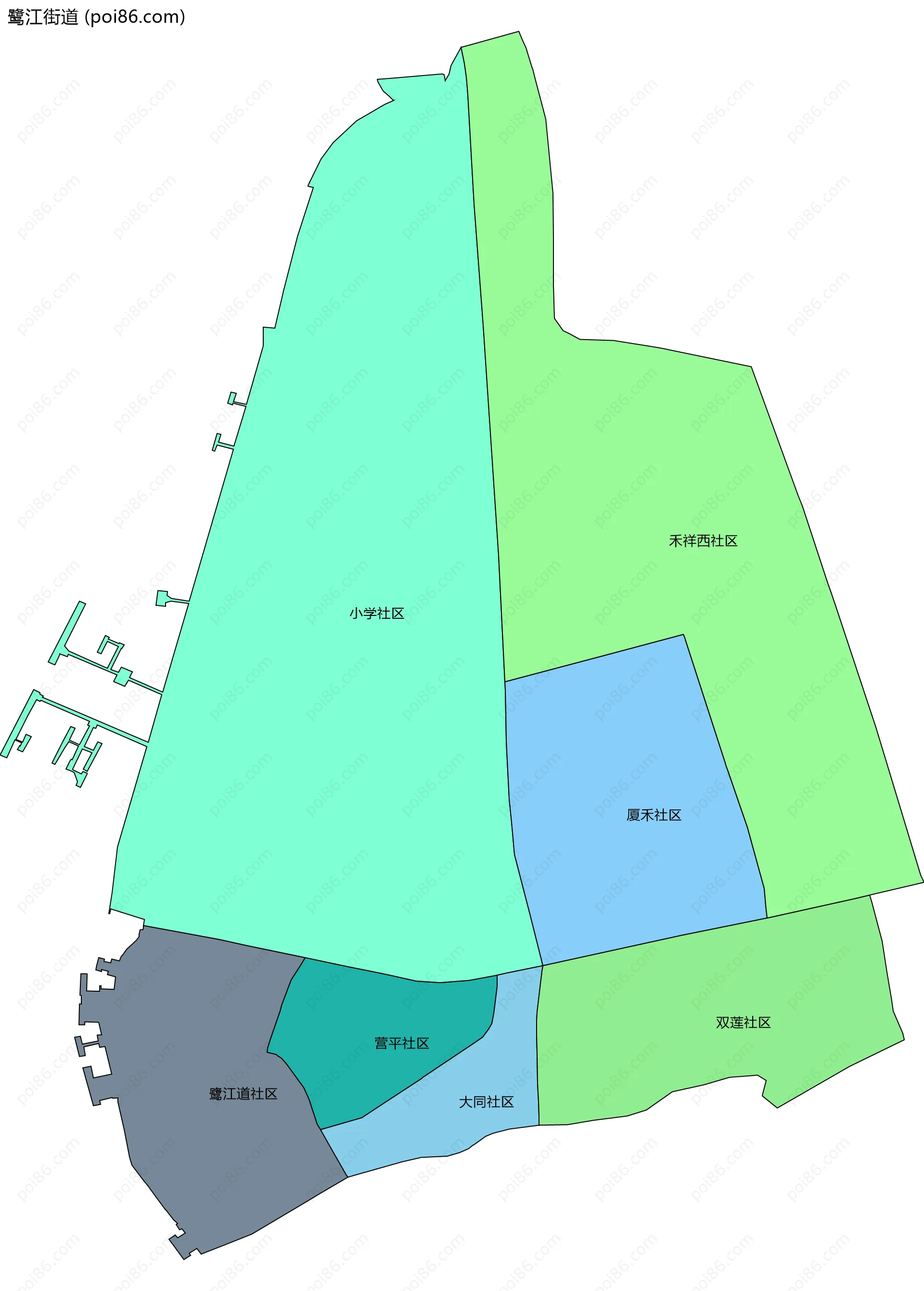 鹭江街道边界地图(五级行政区划)