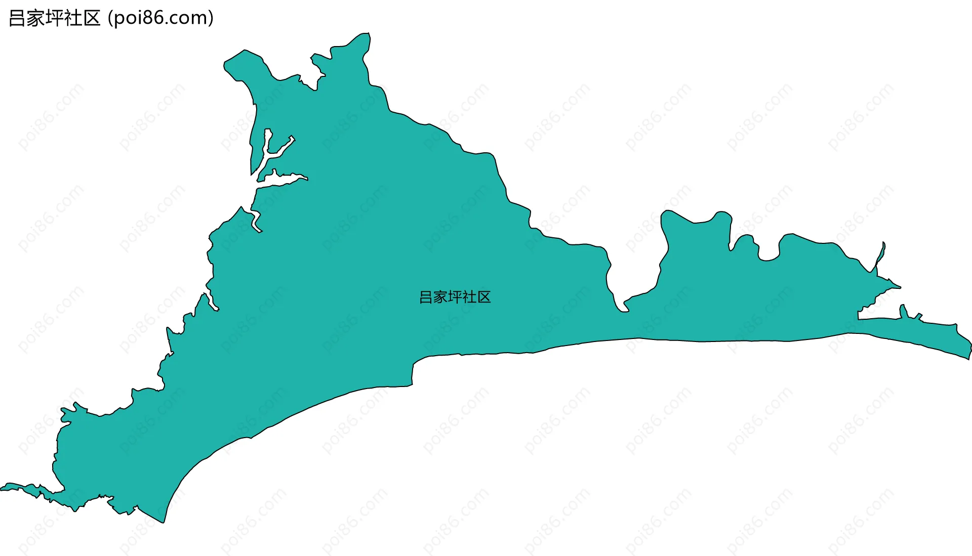 吕家坪社区边界地图