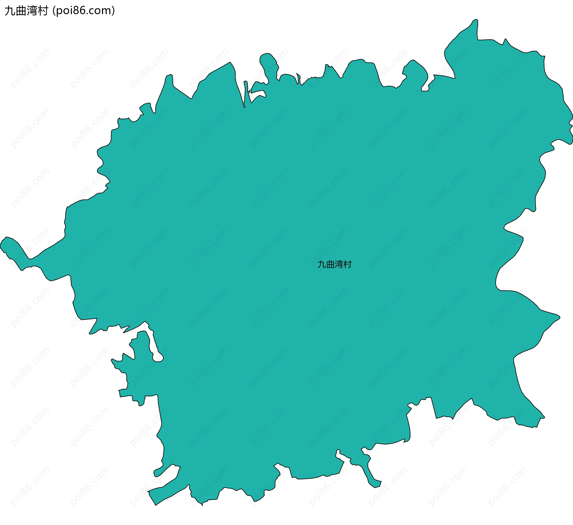 九曲湾村边界地图