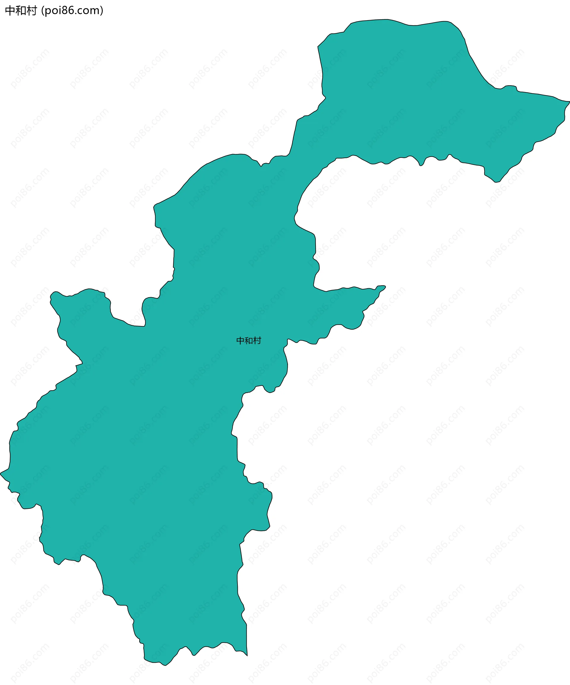 中和村边界地图