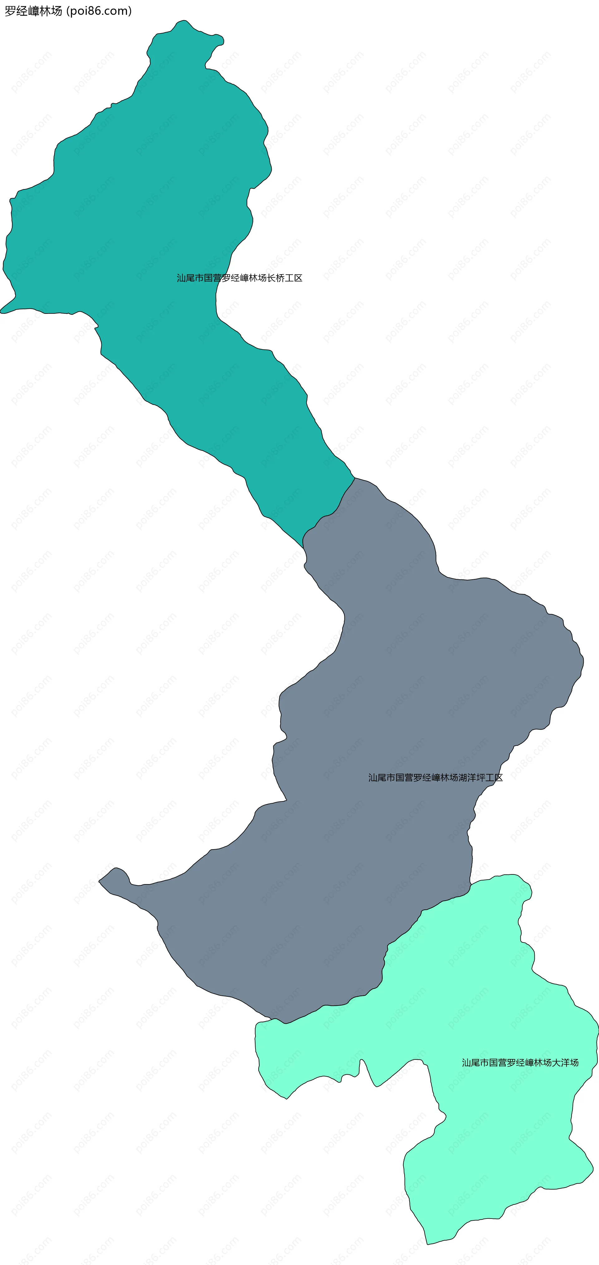 罗经嶂林场边界地图(五级行政区划)