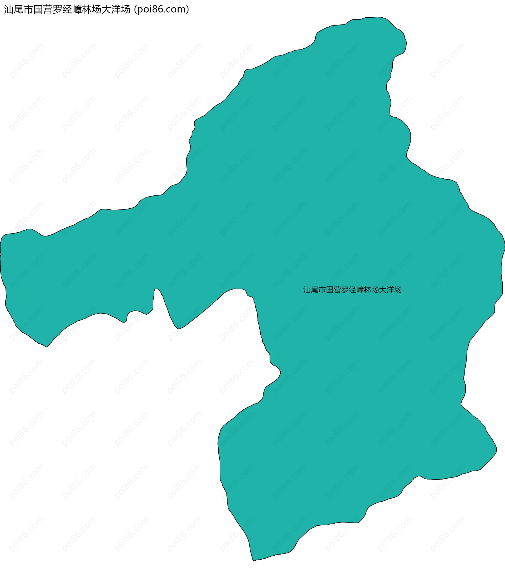 汕尾市国营罗经嶂林场大洋场边界地图