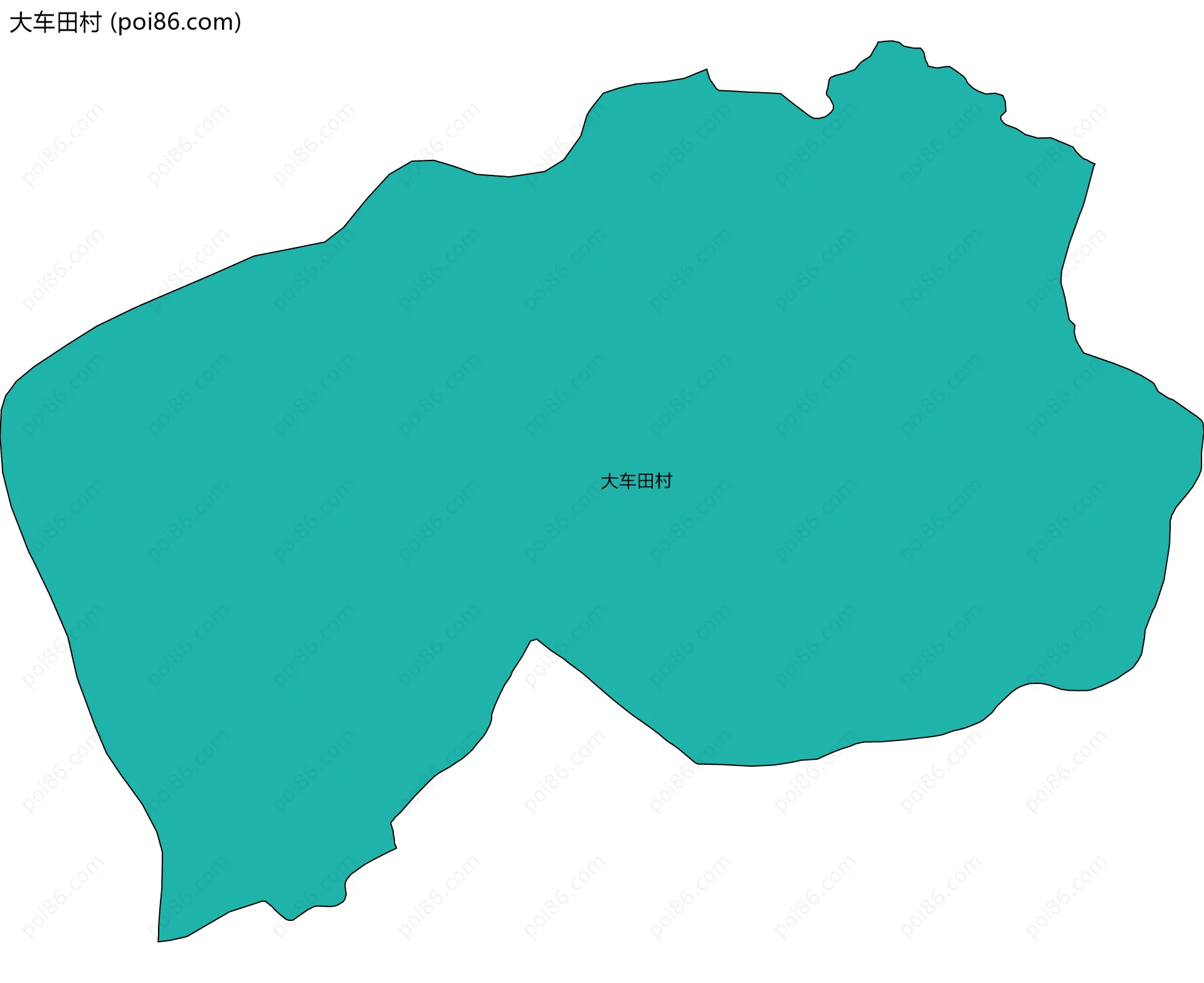 大车田村边界地图