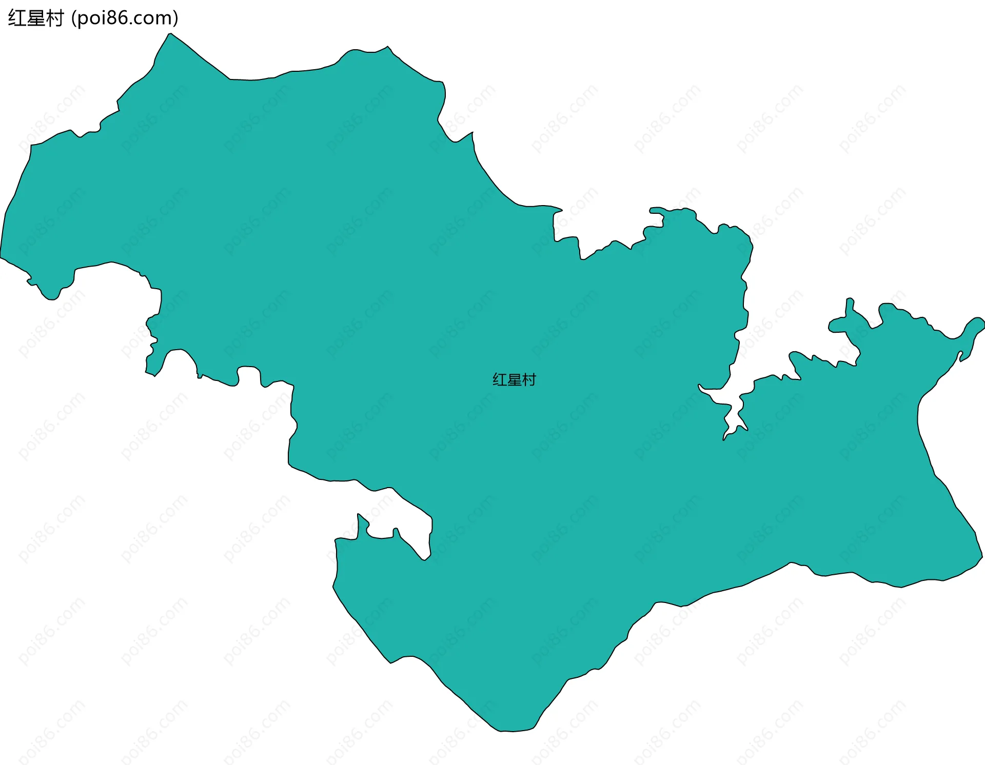 红星村边界地图