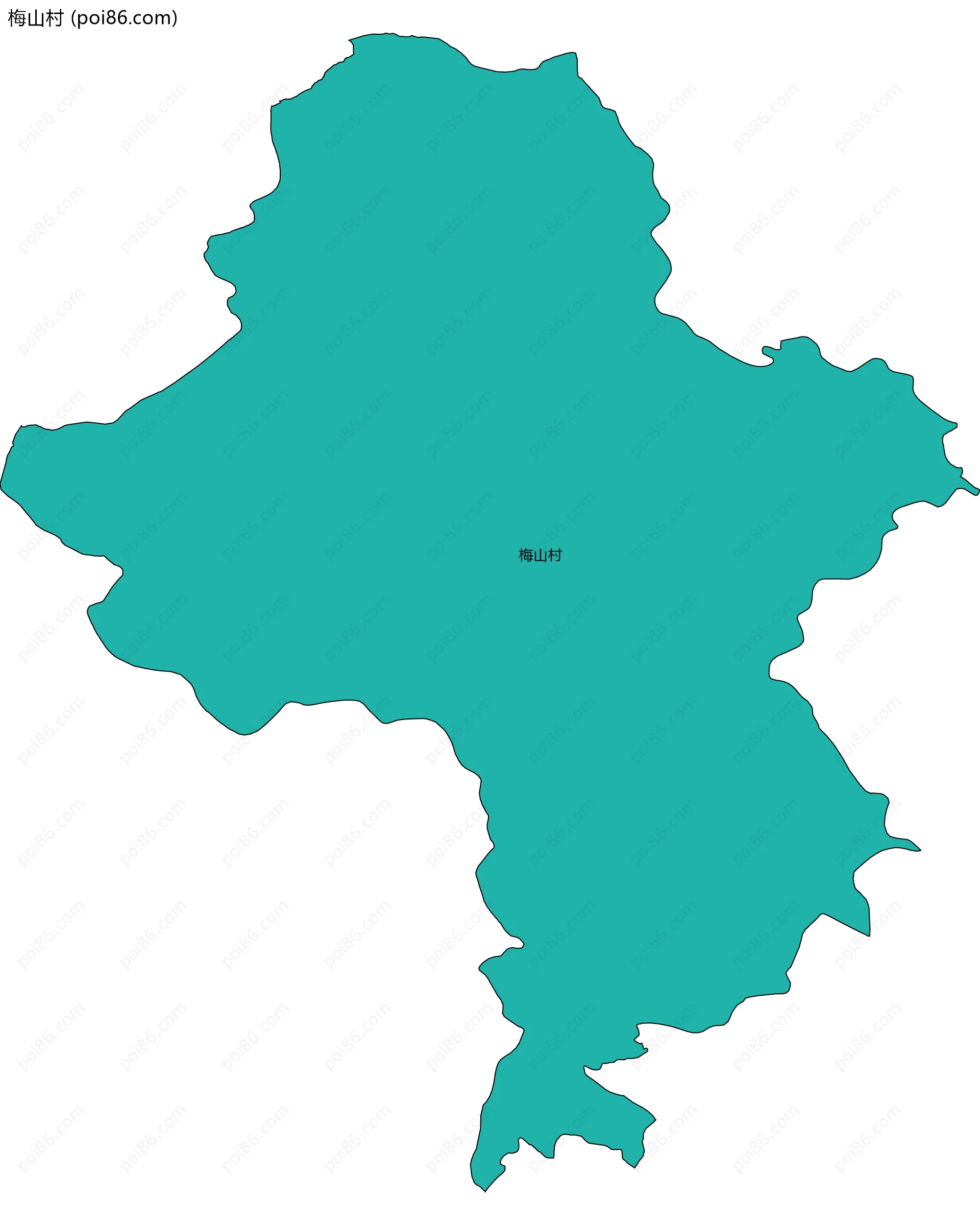 梅山村边界地图