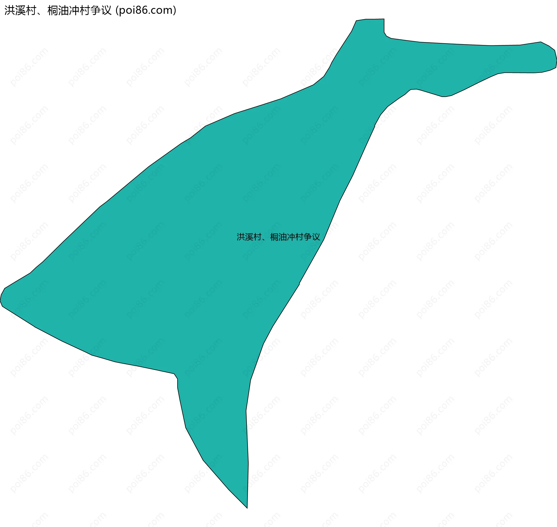洪溪村、桐油冲村争议边界地图