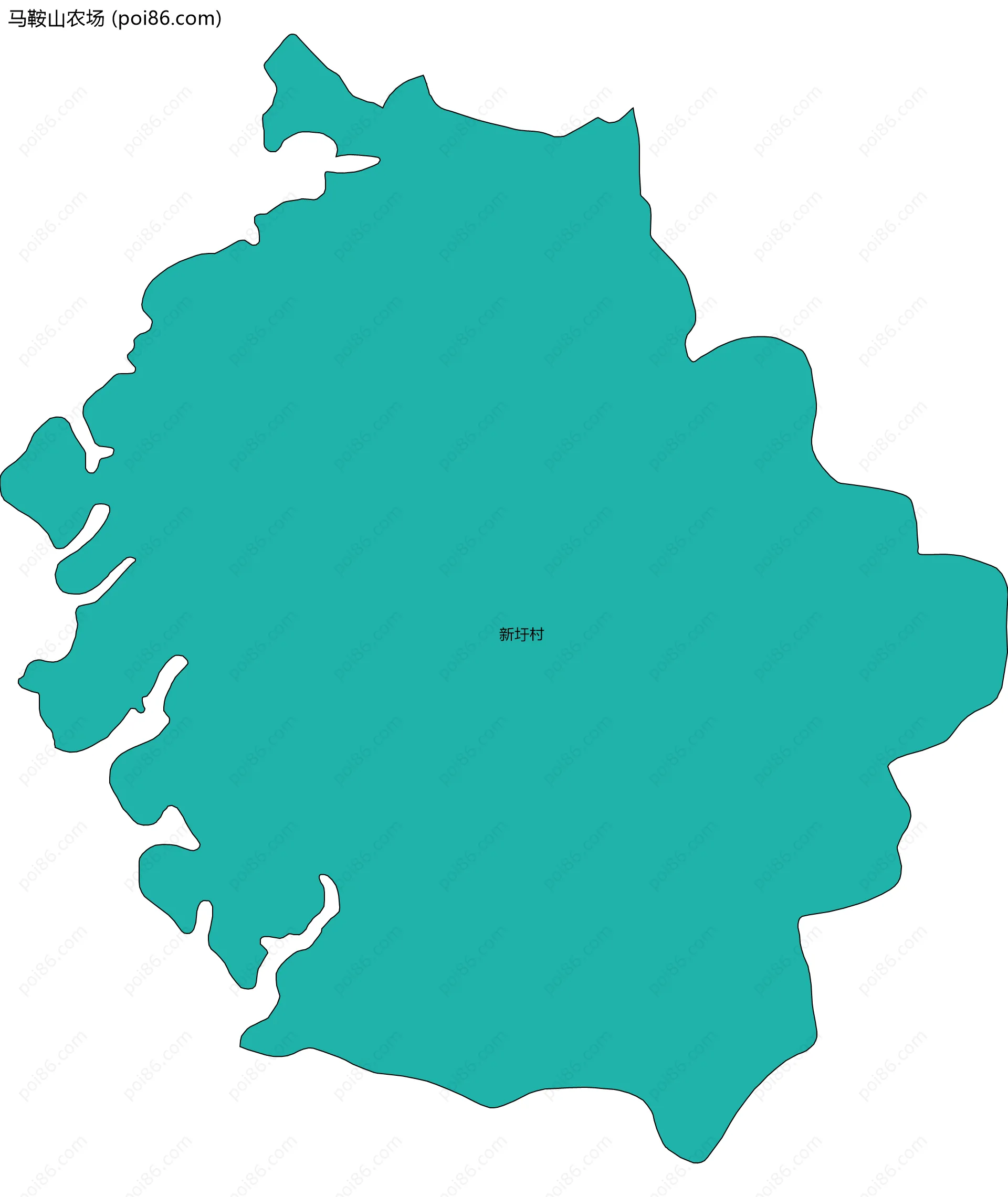 马鞍山农场边界地图(五级行政区划)