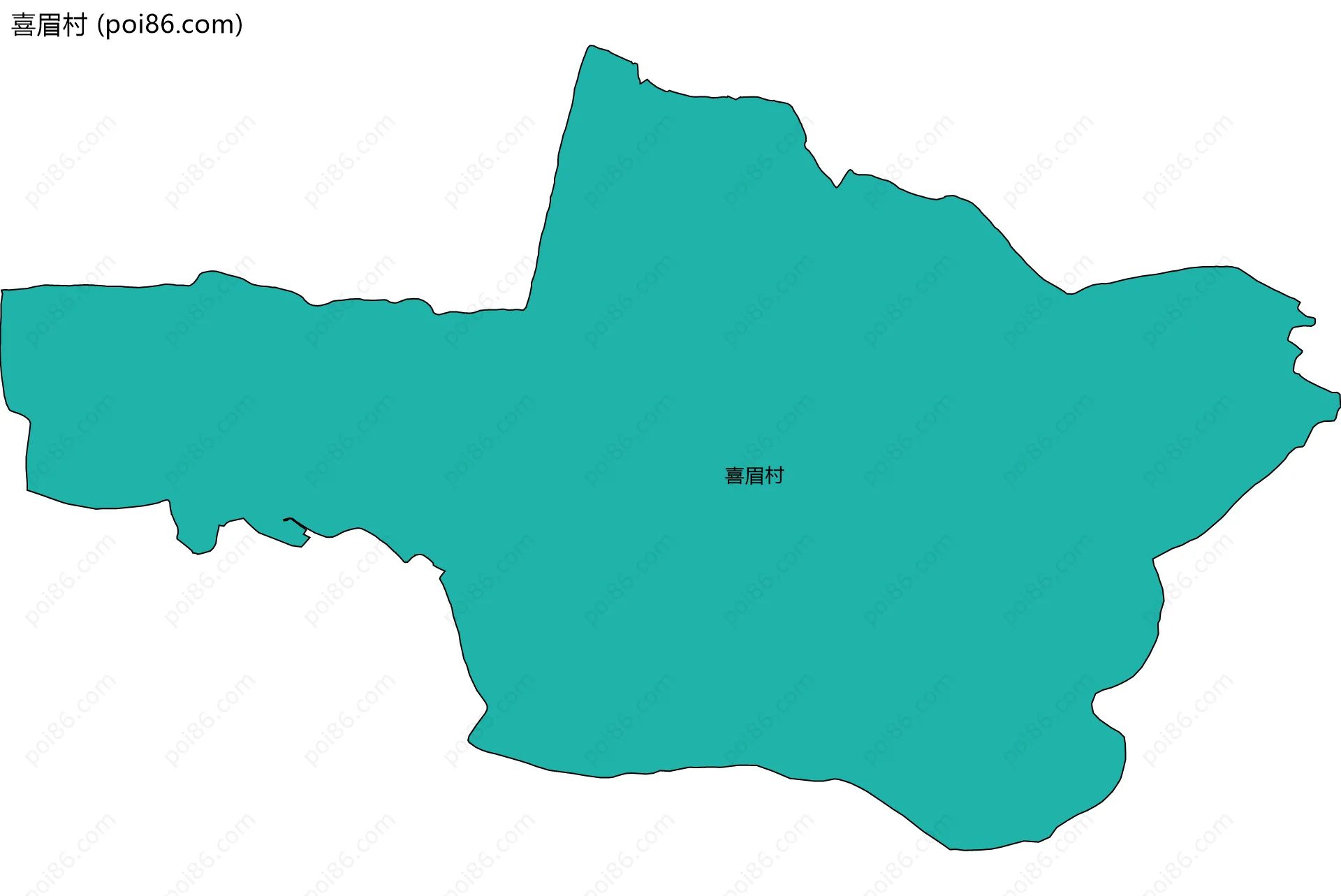 喜眉村边界地图