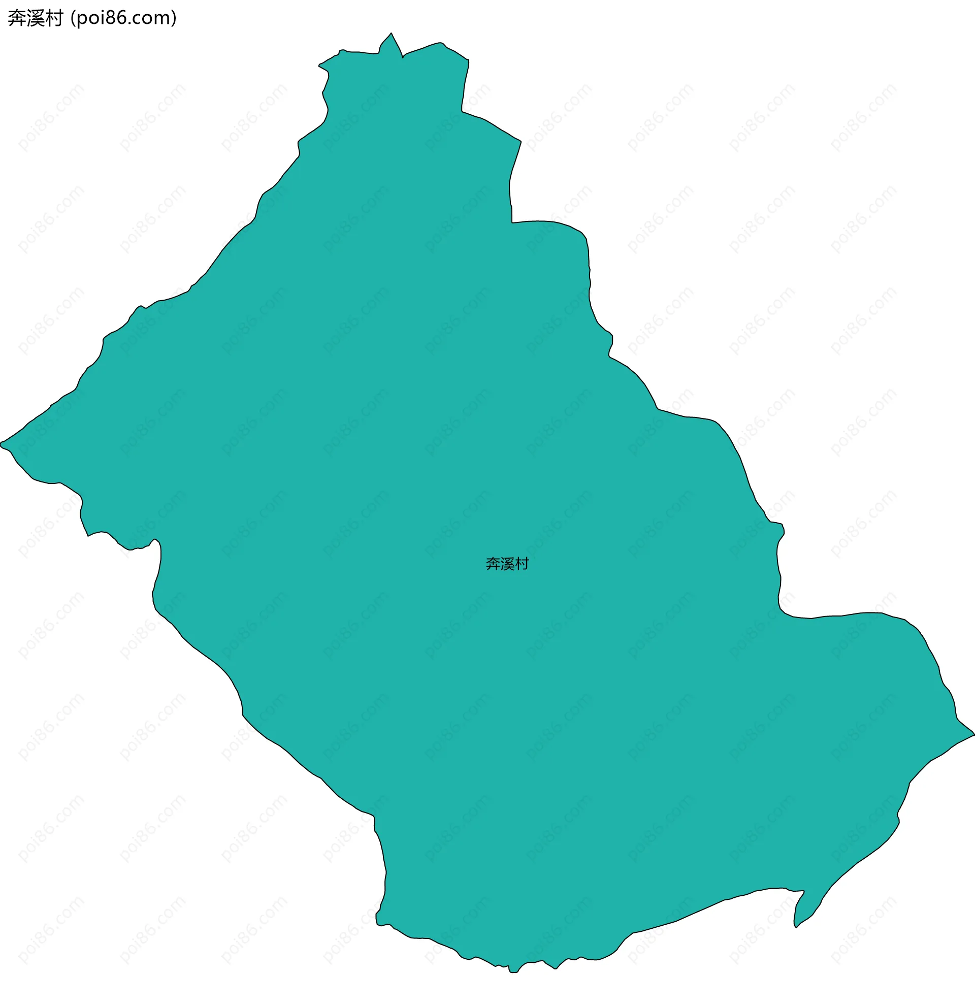 奔溪村边界地图