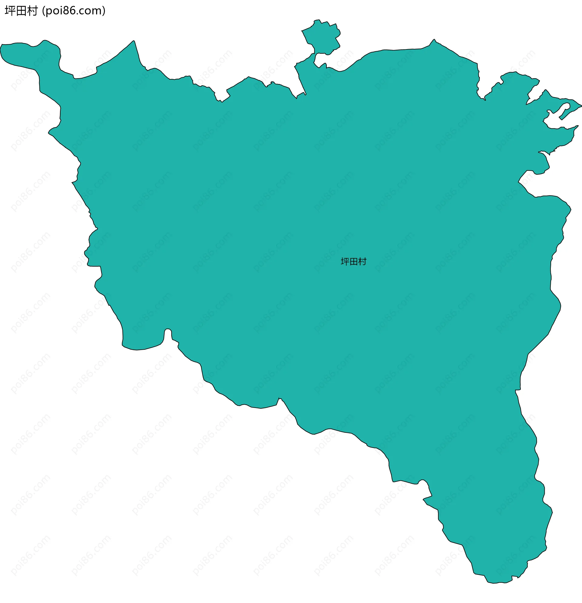 坪田村边界地图