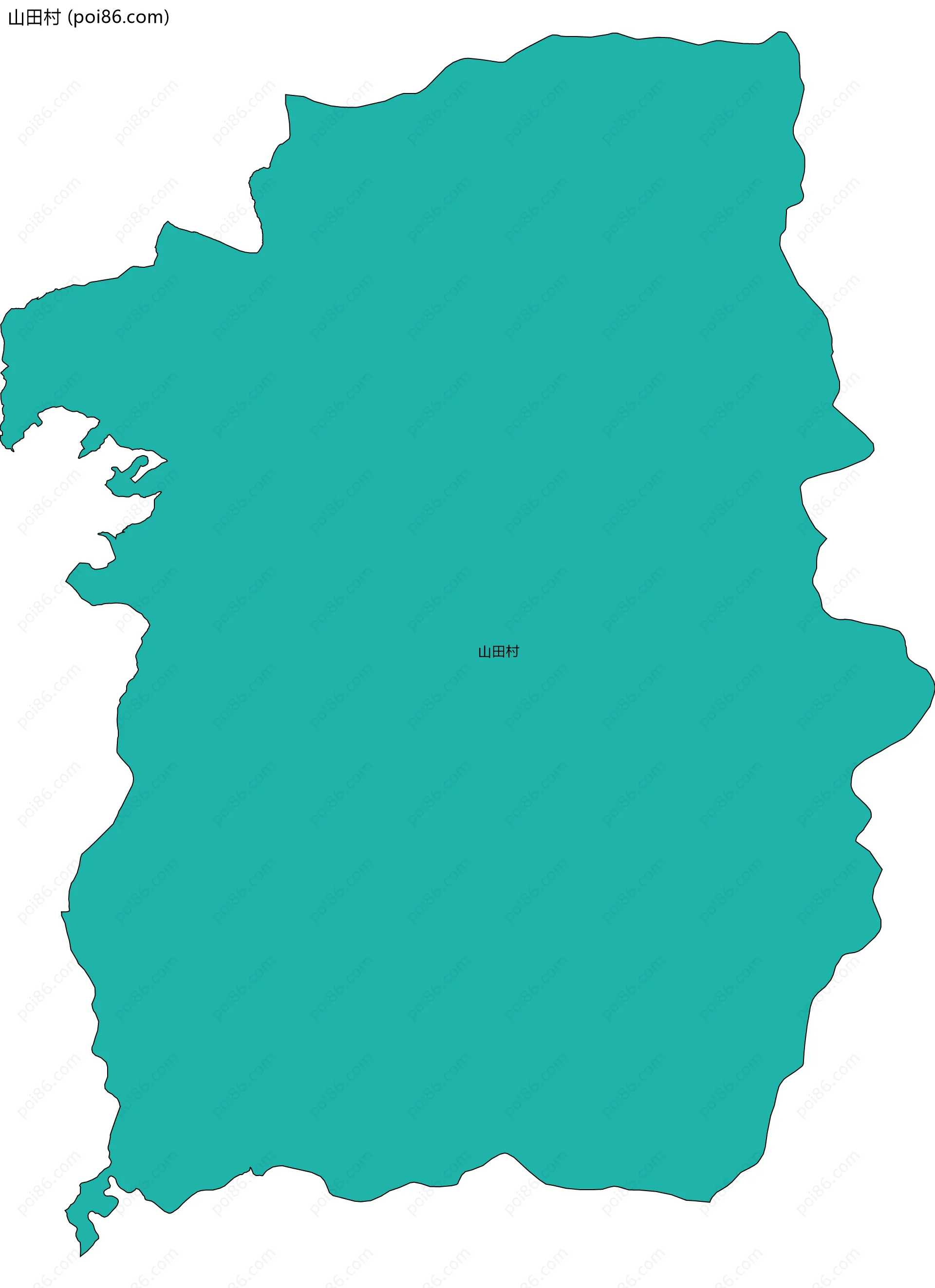 山田村边界地图