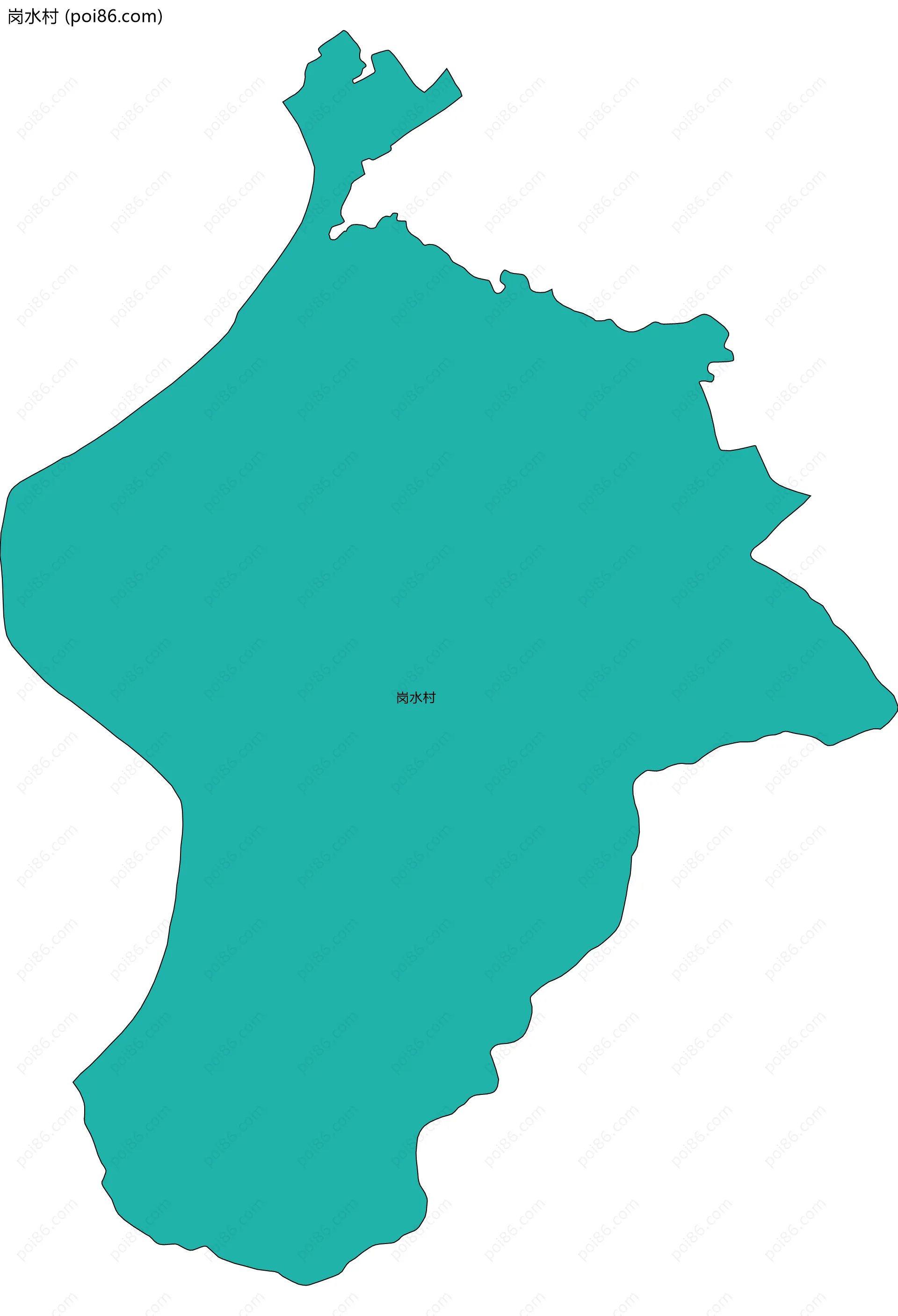 岗水村边界地图