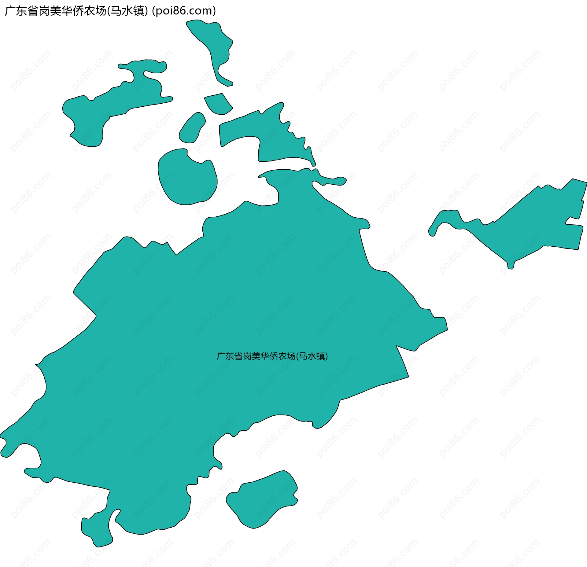 广东省岗美华侨农场(马水镇)边界地图