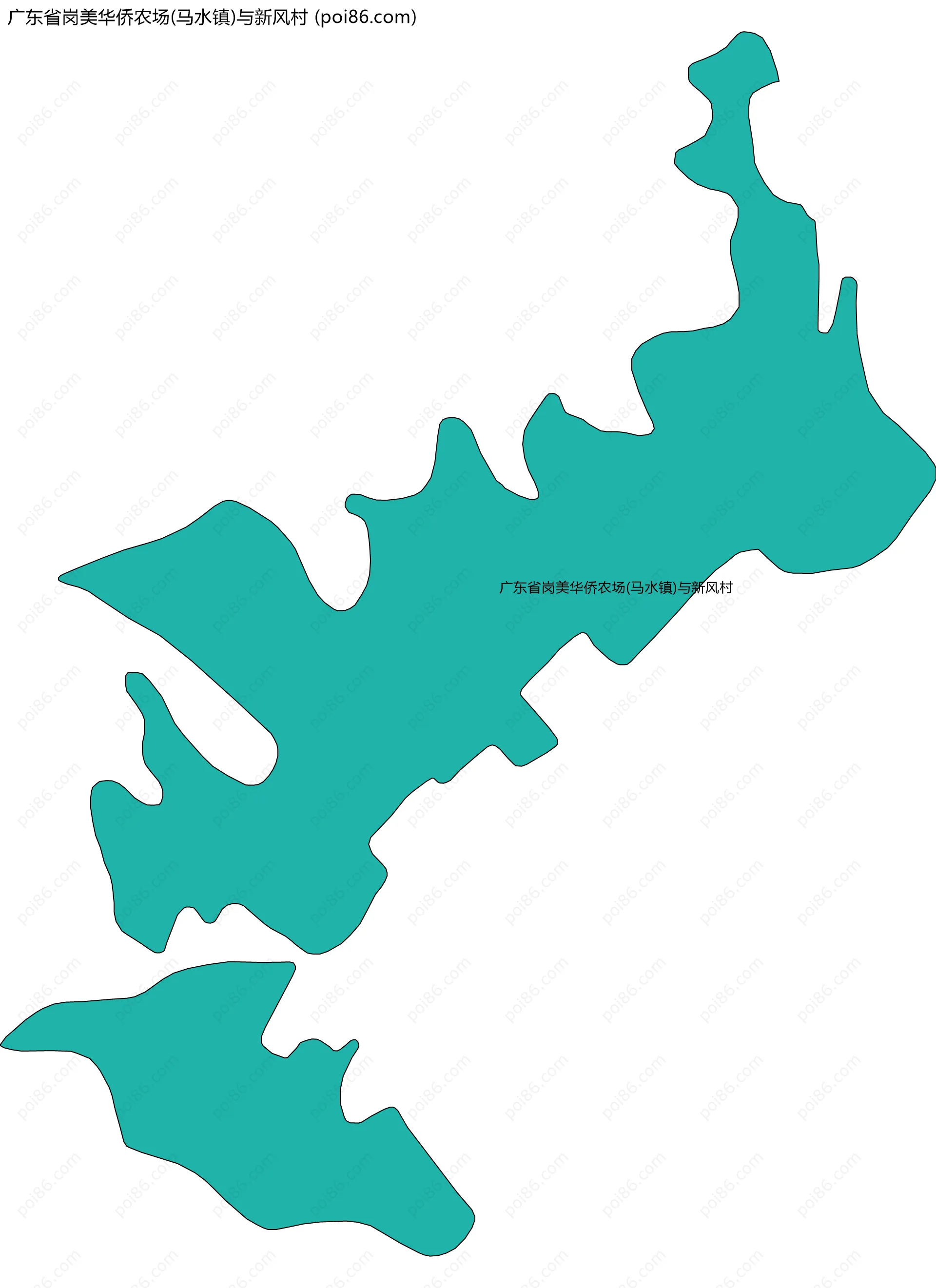 广东省岗美华侨农场(马水镇)与新风村边界地图