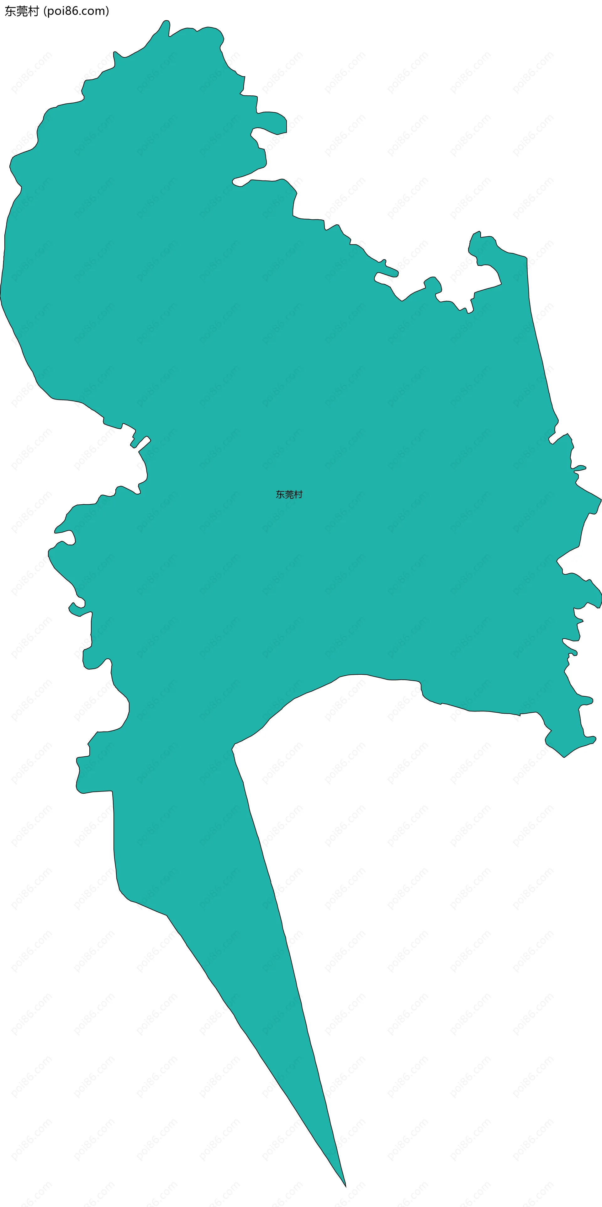 东莞村边界地图