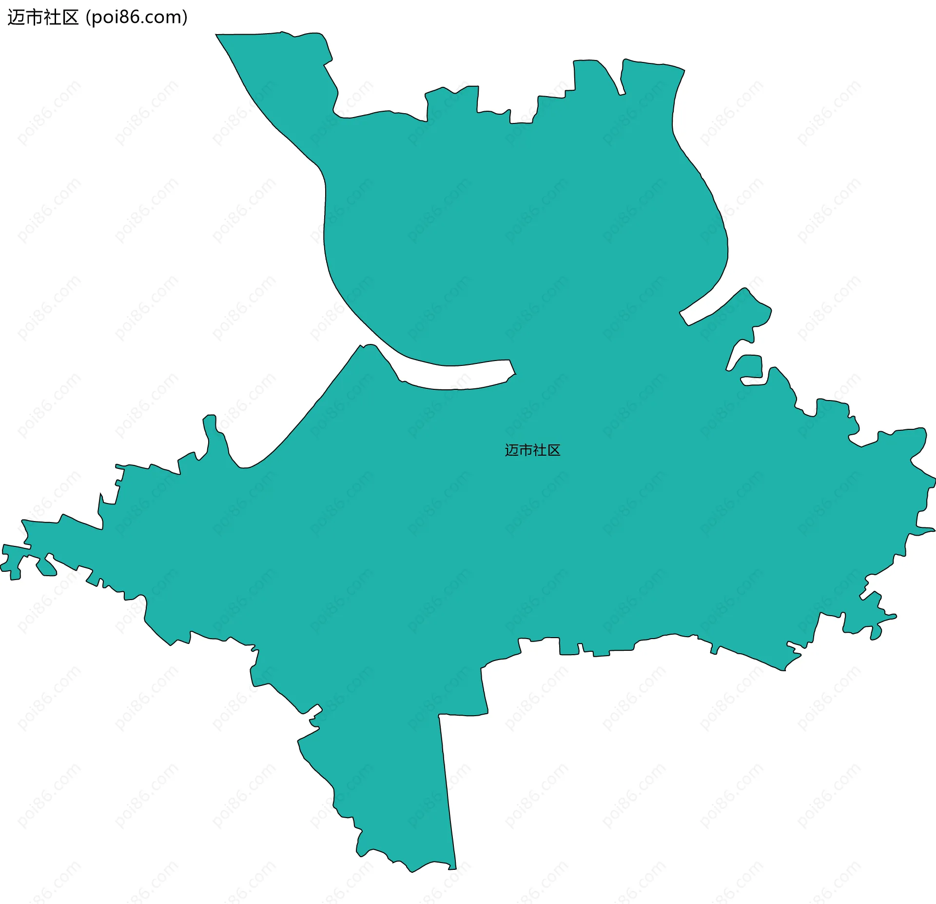 迈市社区边界地图