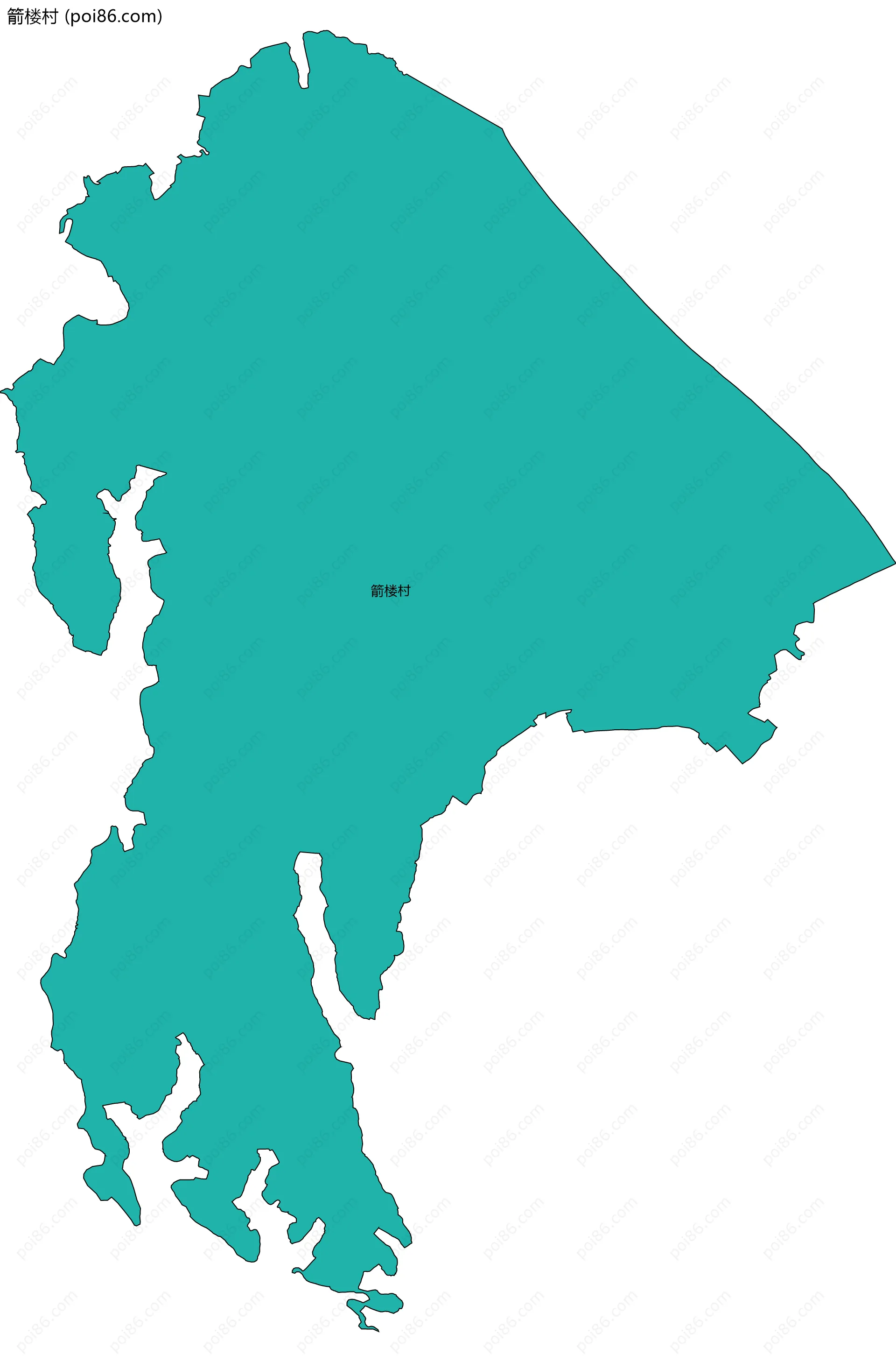 箭楼村边界地图