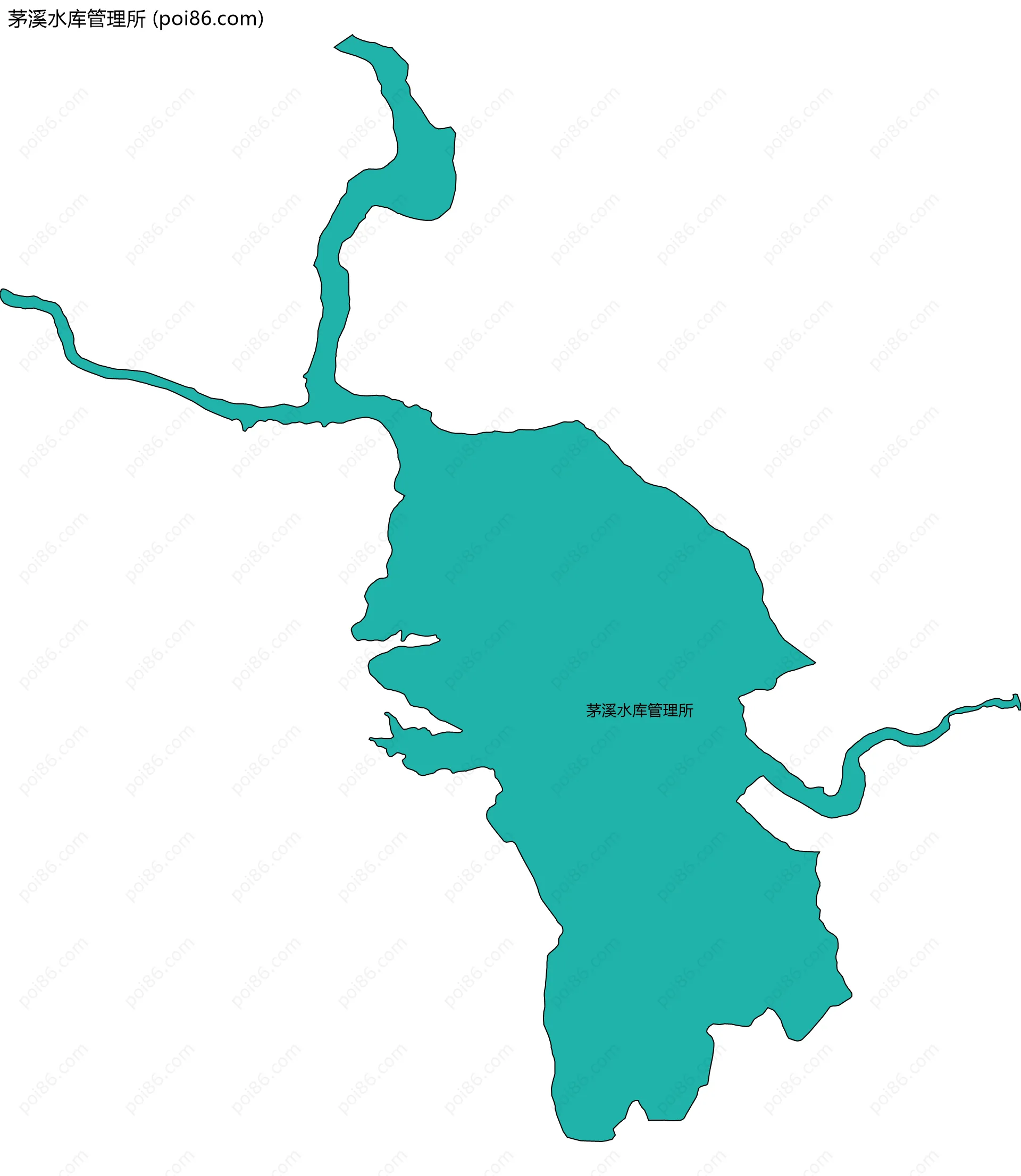 茅溪水库管理所边界地图(五级行政区划)