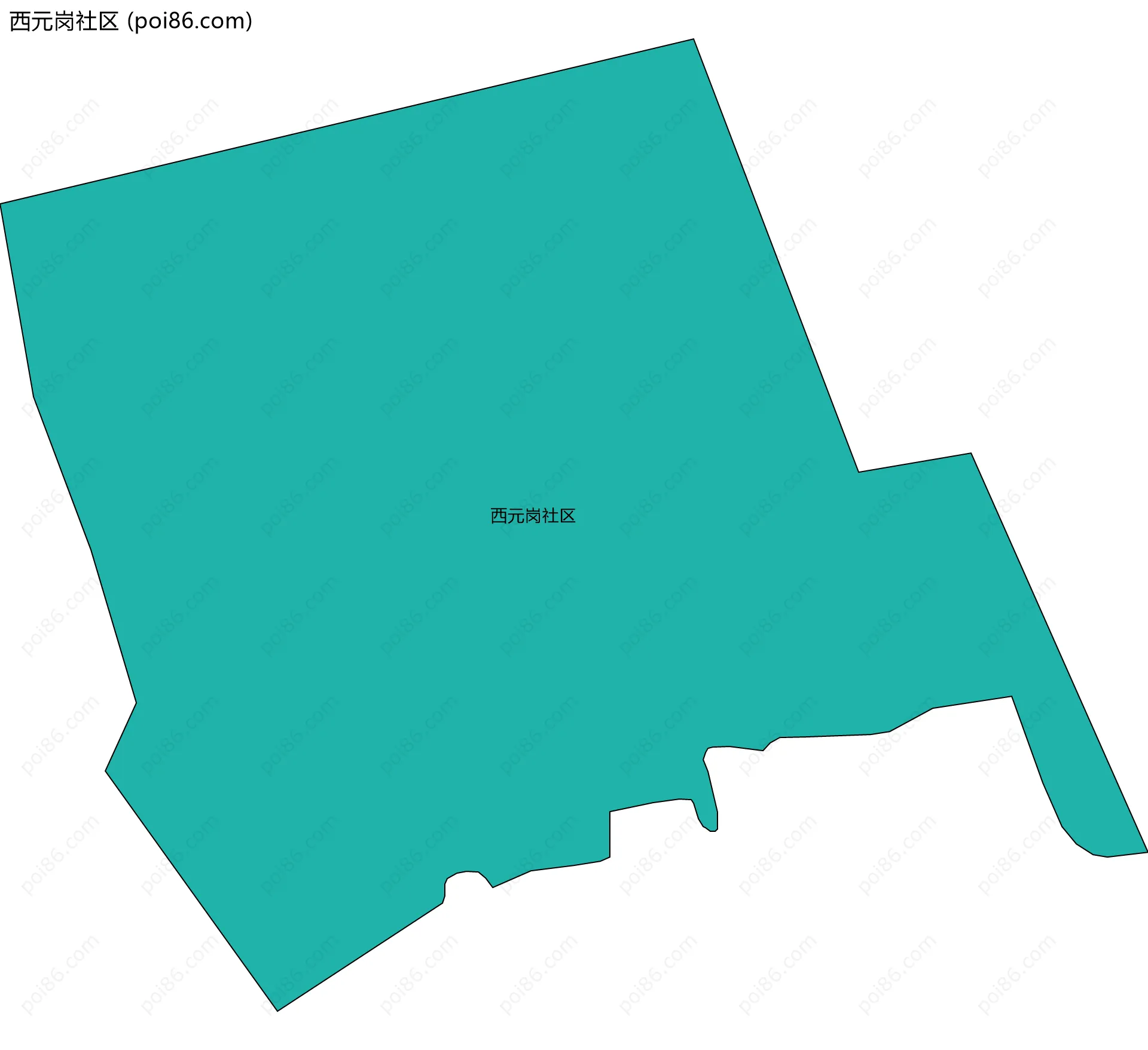 西元岗社区边界地图