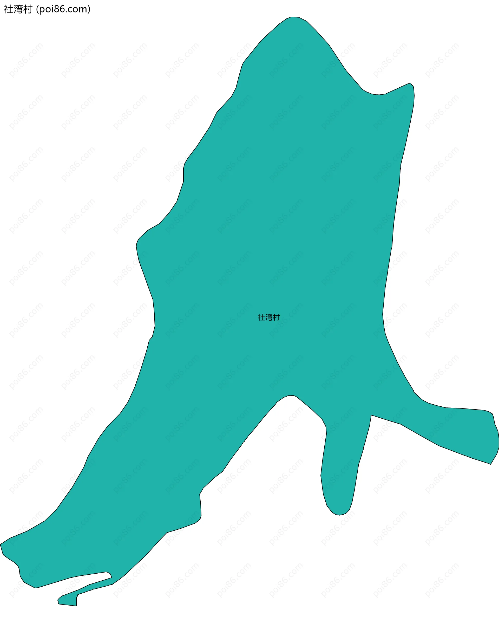 社湾村边界地图