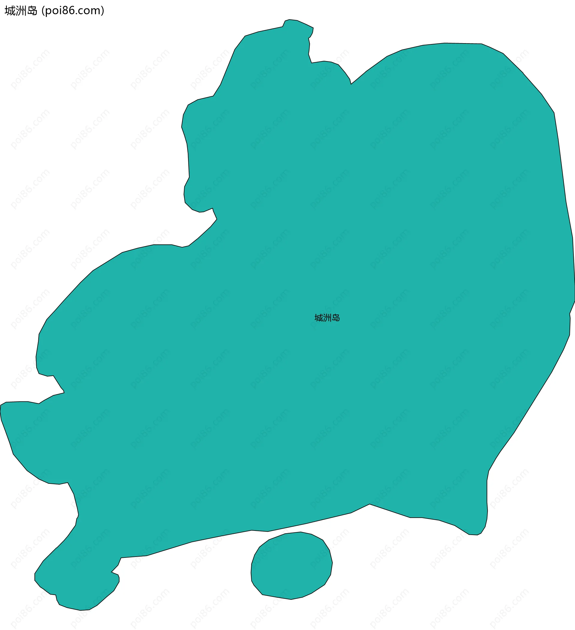 城洲岛边界地图