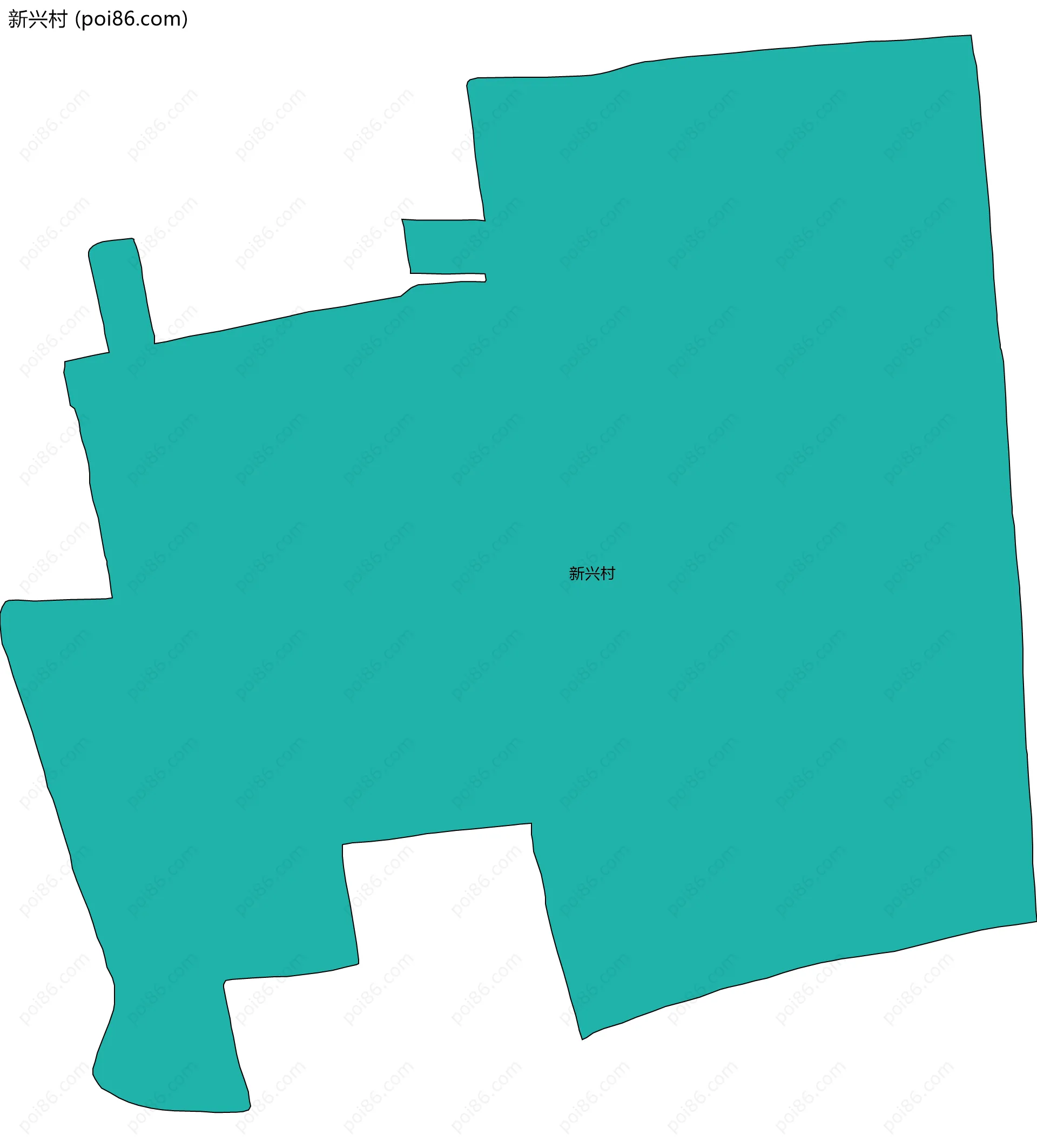 新兴村边界地图