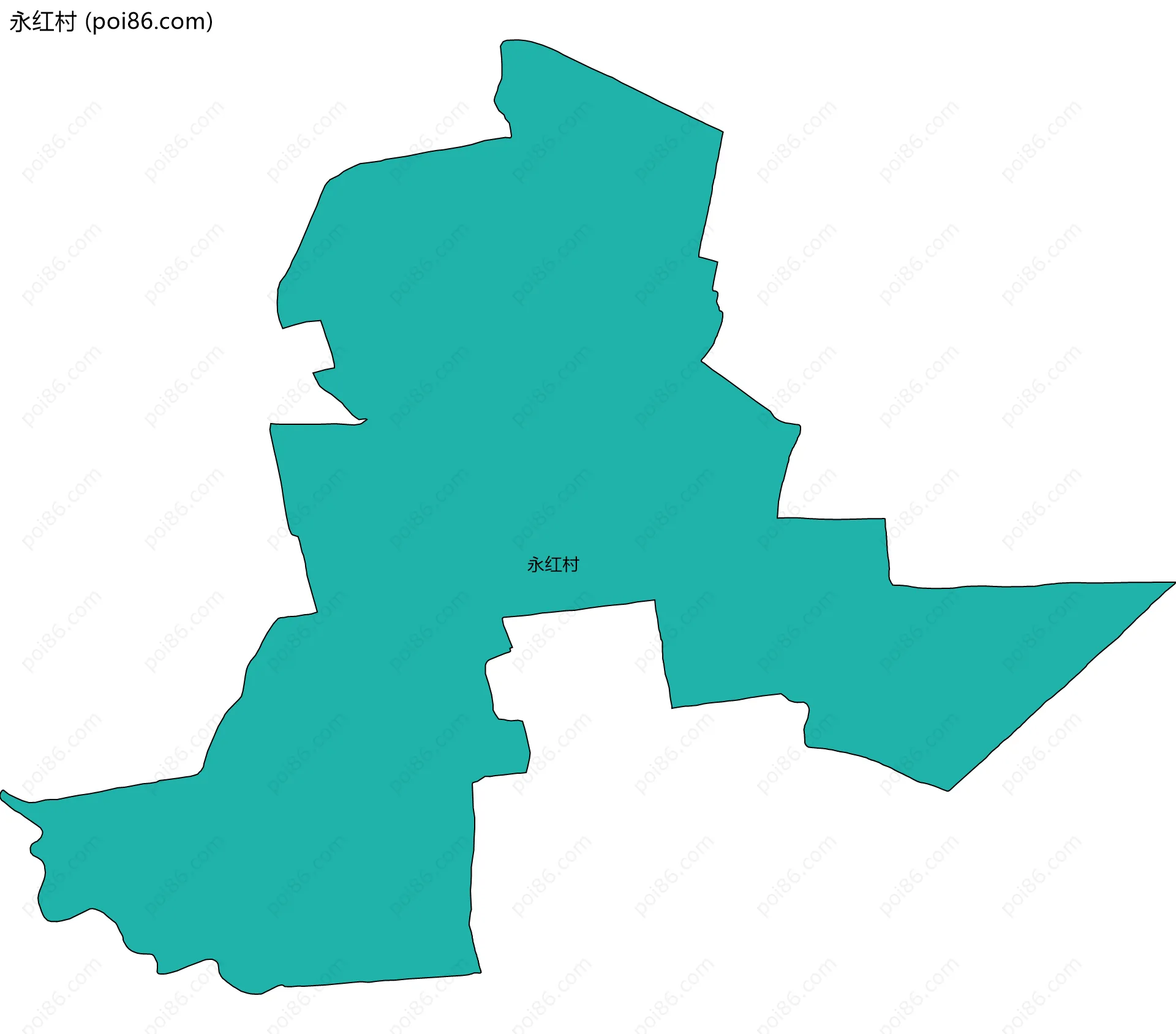 永红村边界地图