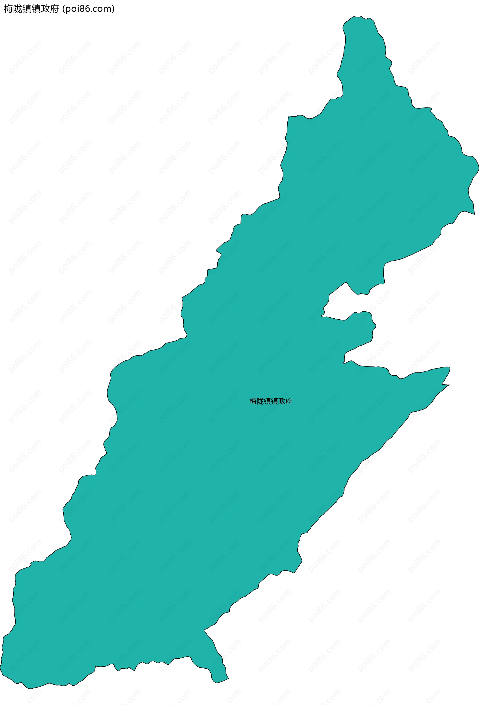 梅陇镇镇政府边界地图