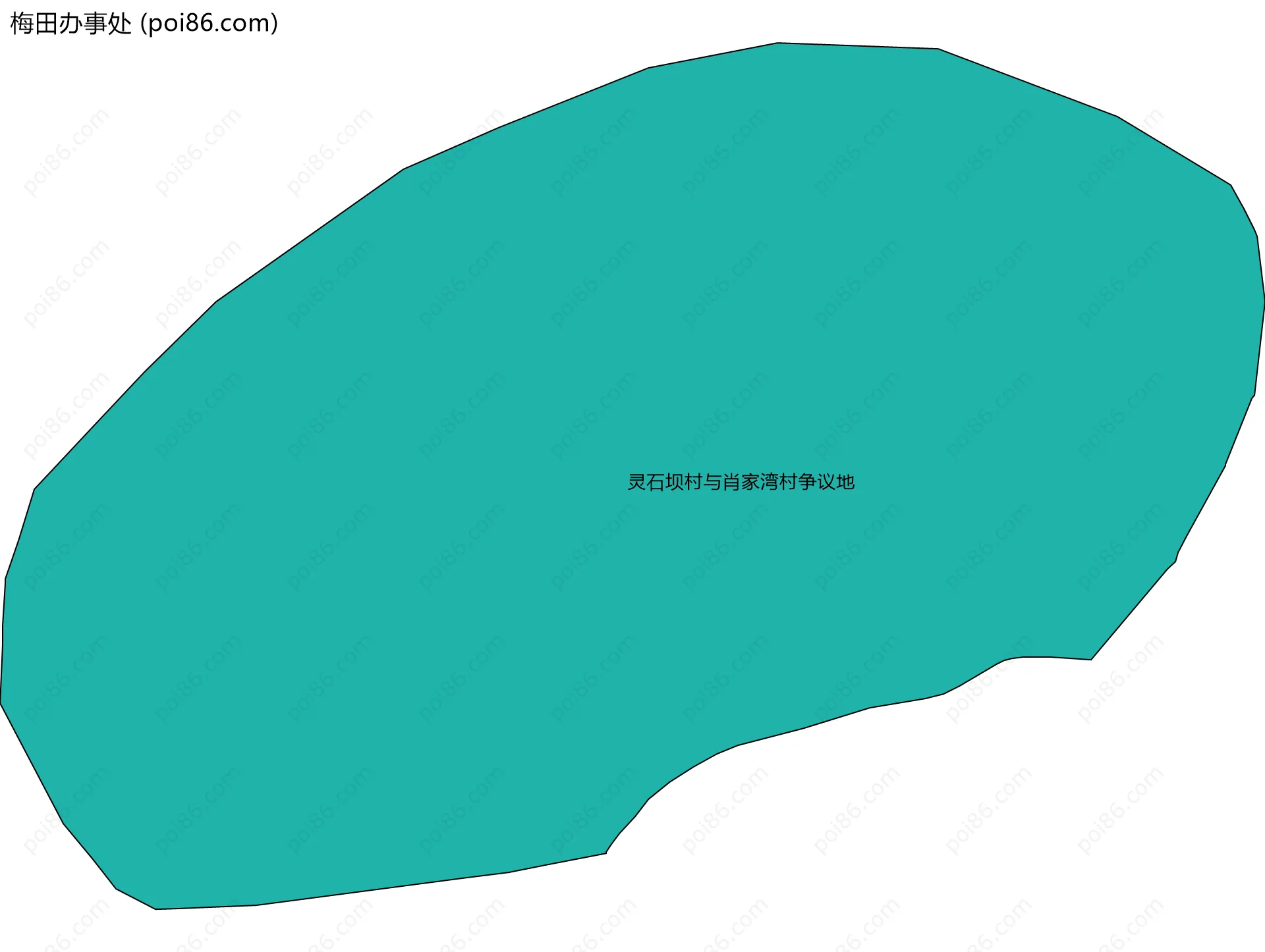 梅田办事处边界地图(五级行政区划)