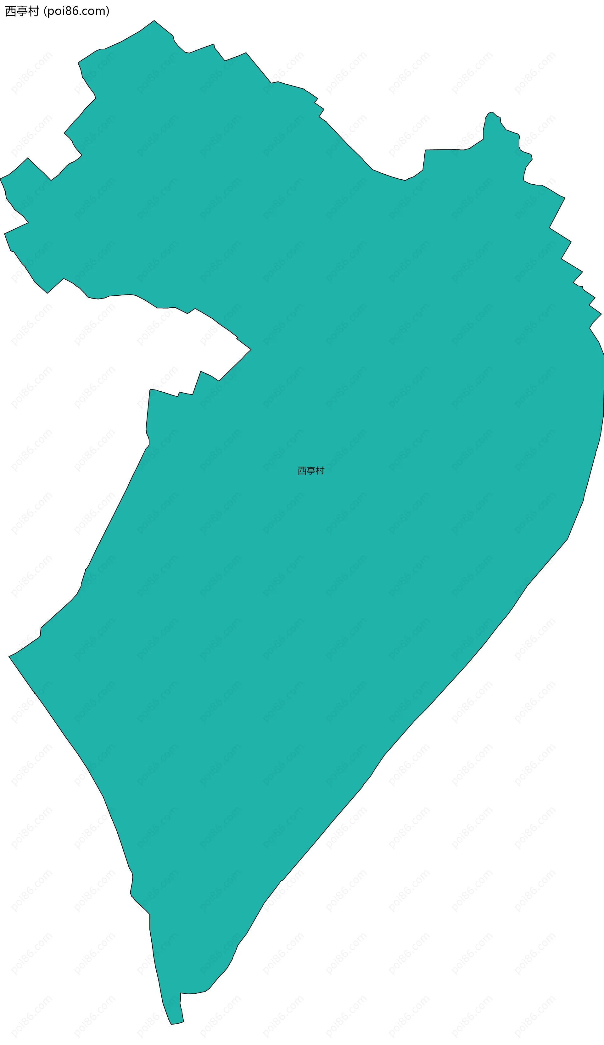 西亭村边界地图