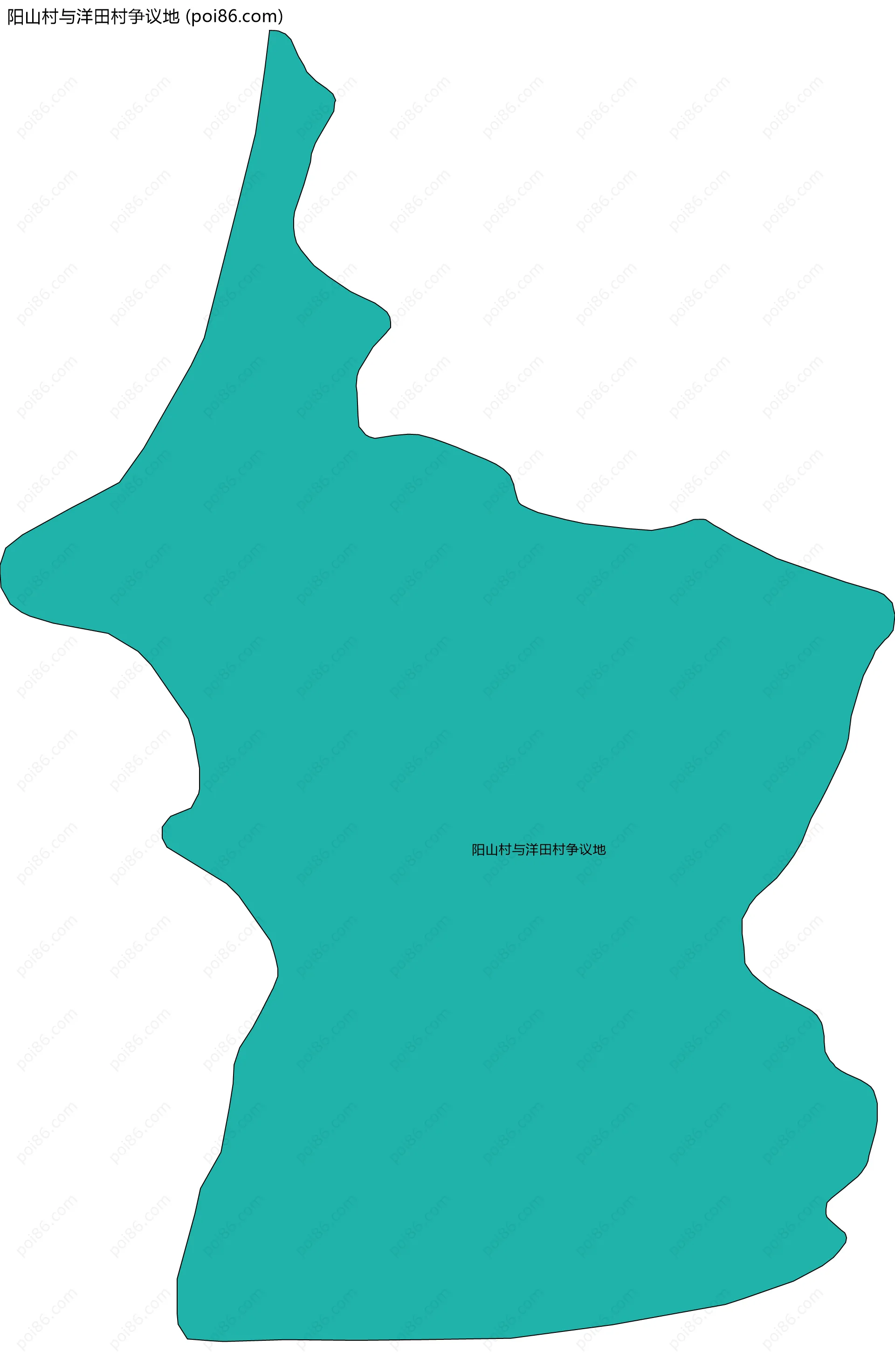 阳山村与洋田村争议地边界地图