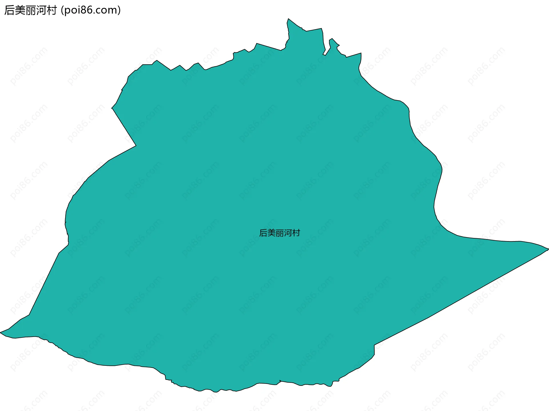 后美丽河村边界地图