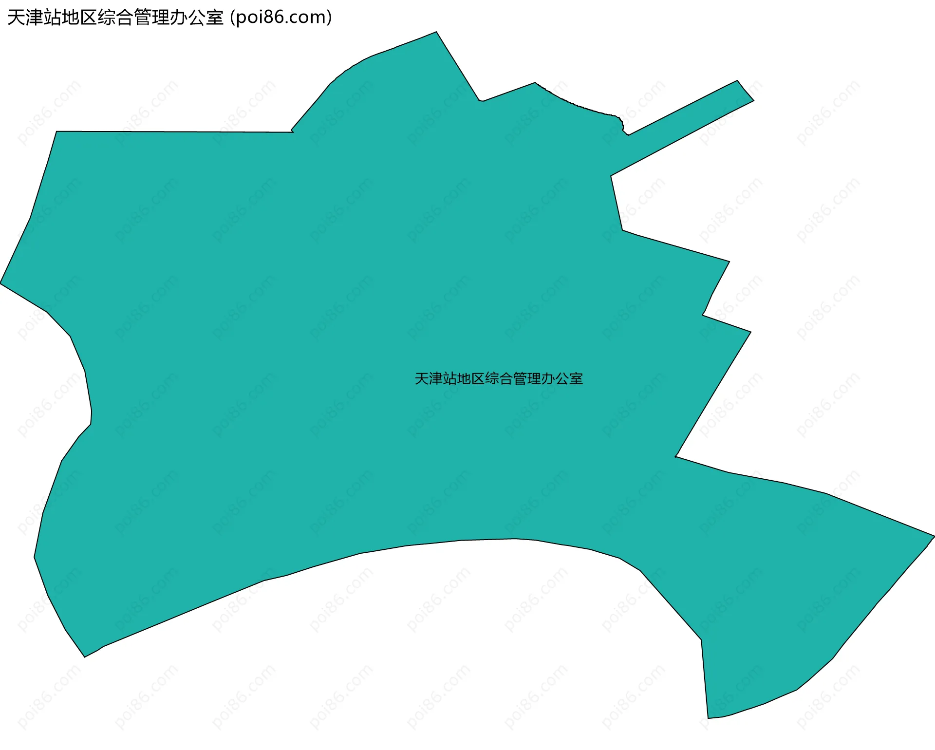 天津站地区综合管理办公室边界地图(五级行政区划)