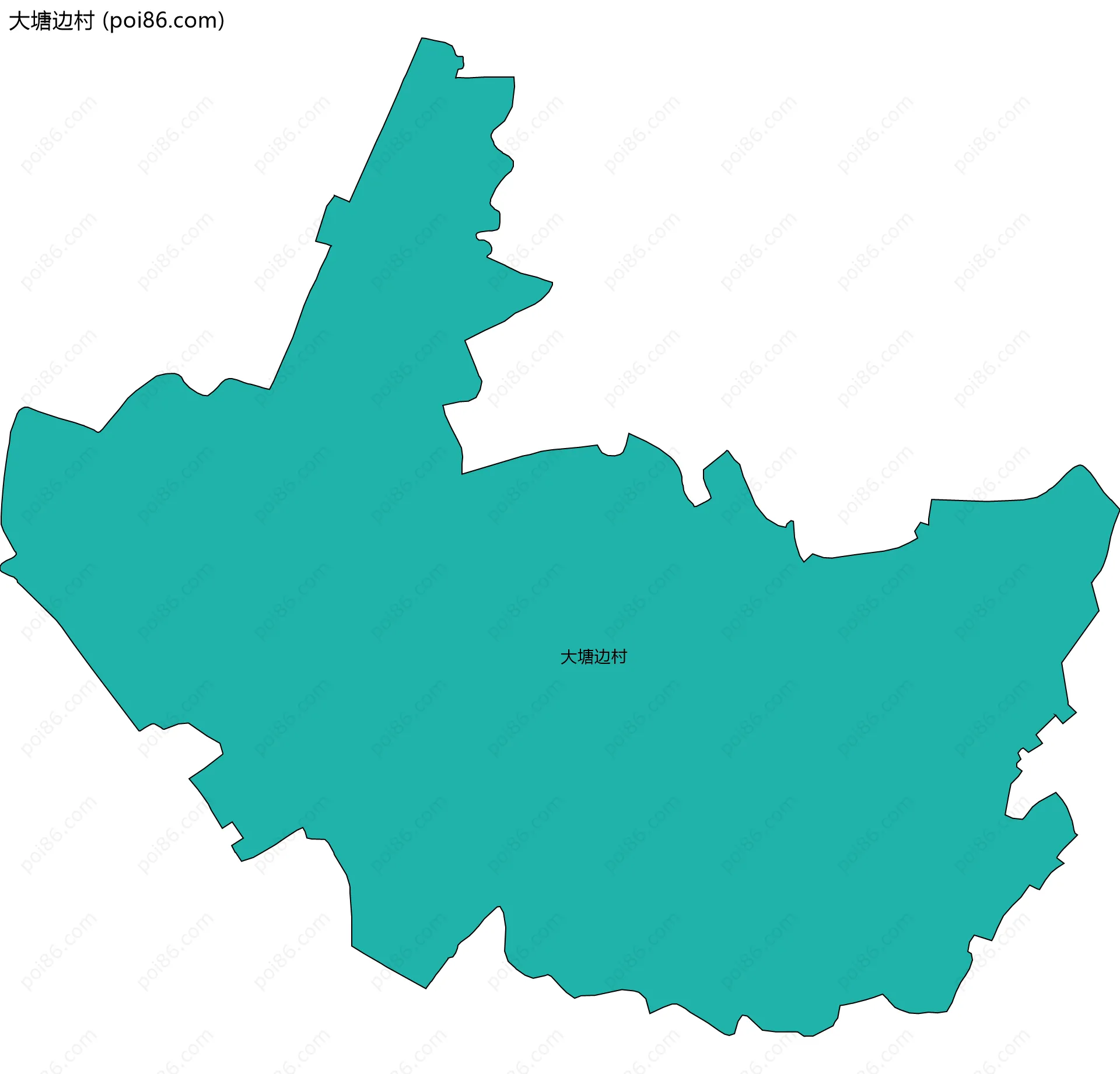 大塘边村边界地图