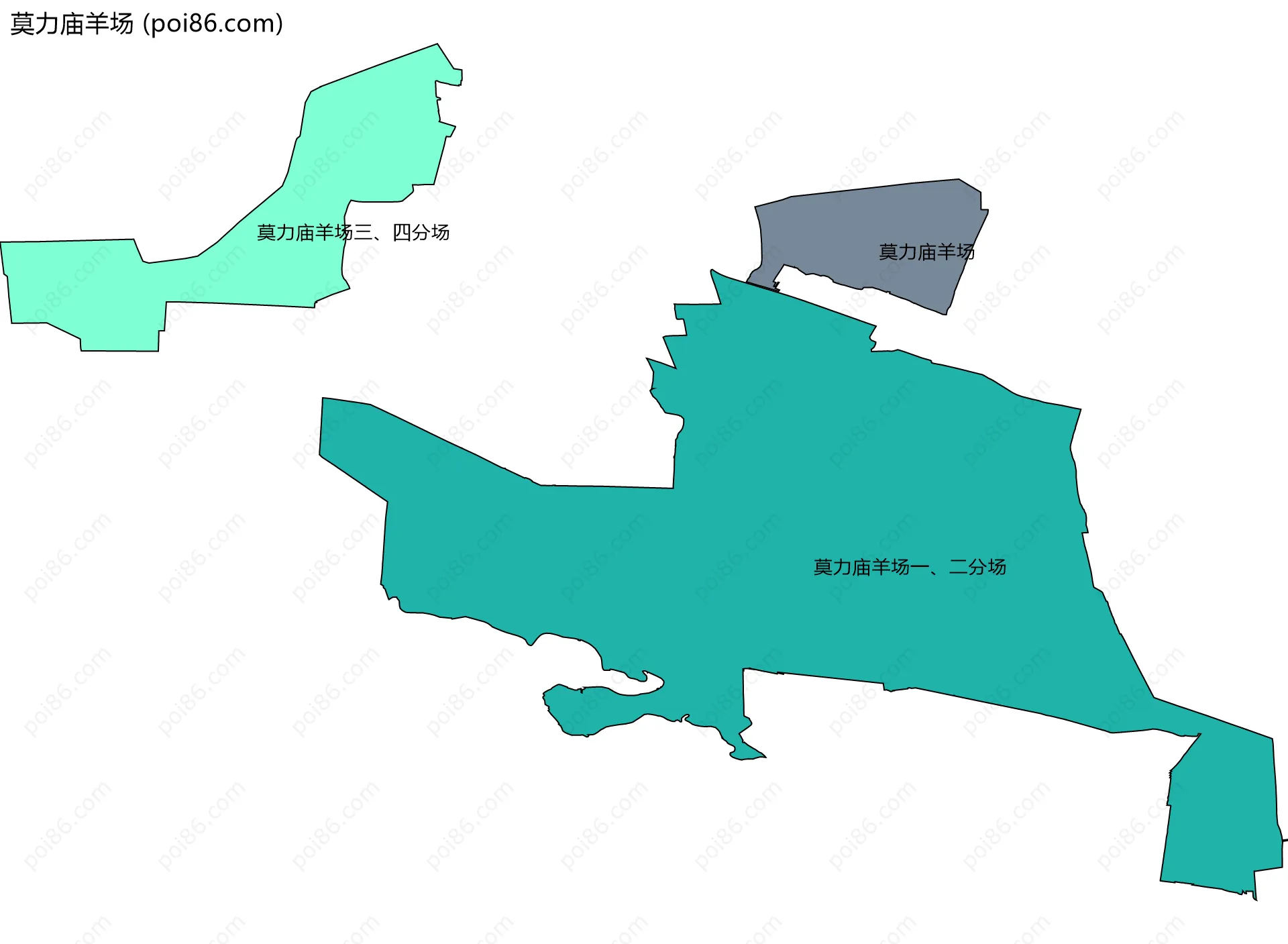 莫力庙羊场边界地图(五级行政区划)