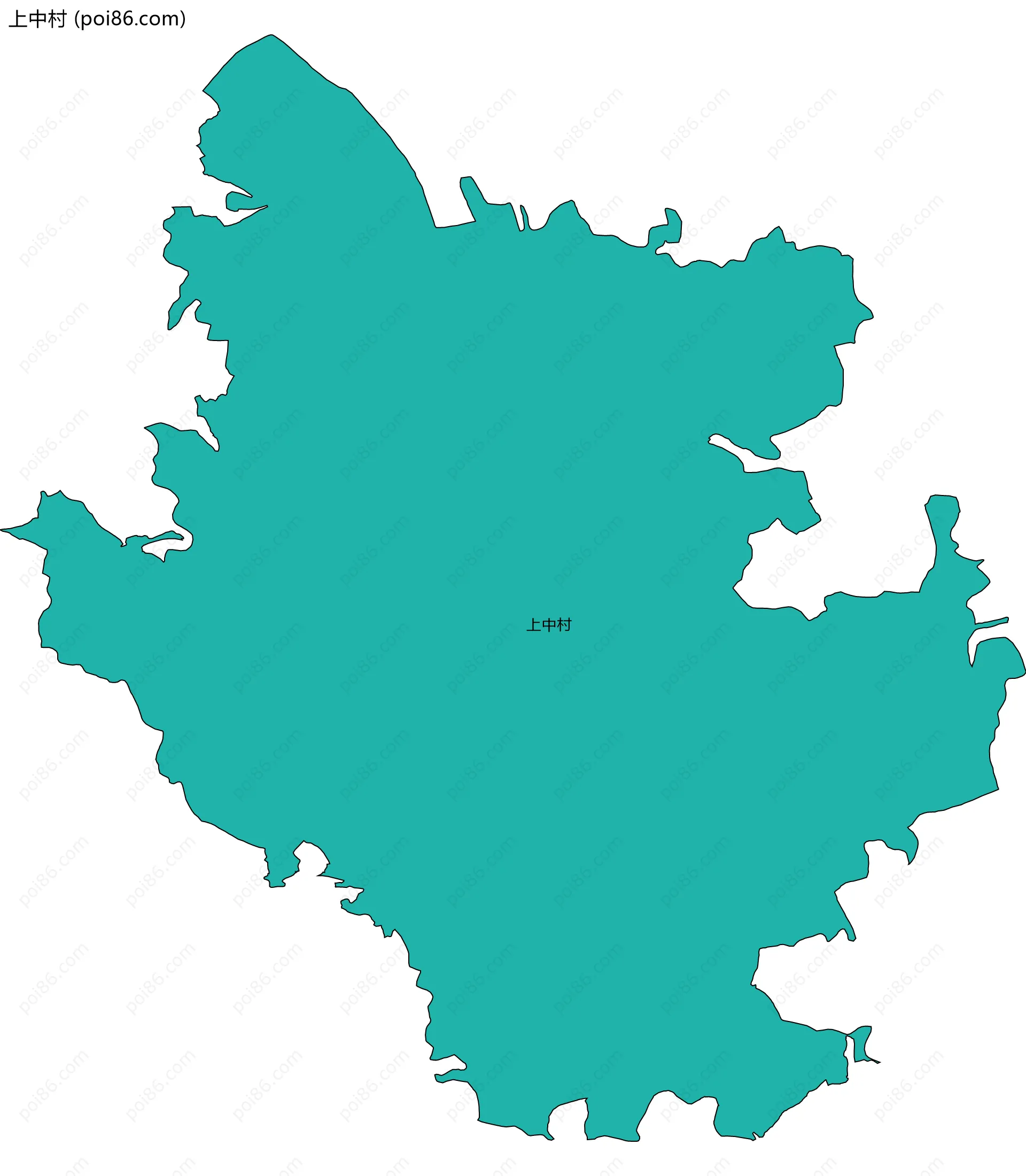 上中村边界地图