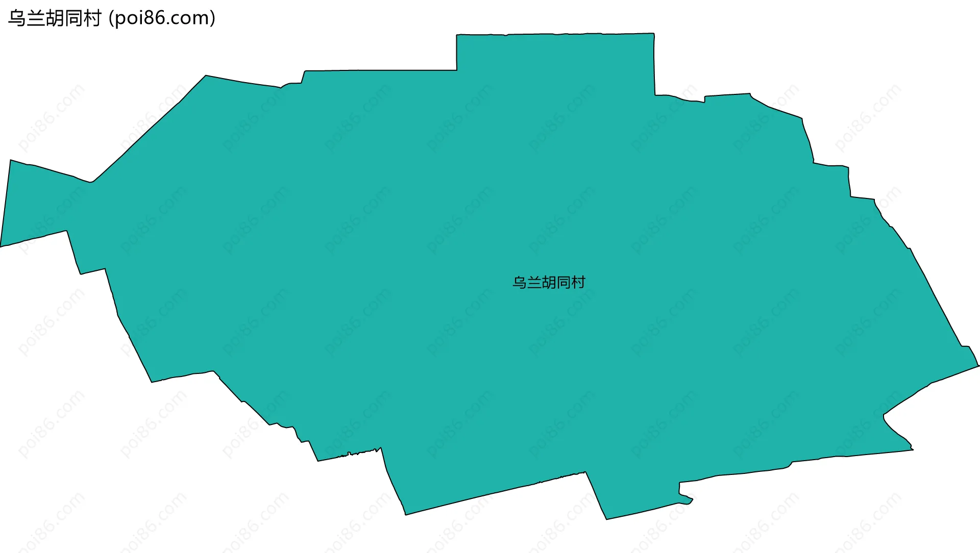 乌兰胡同村边界地图