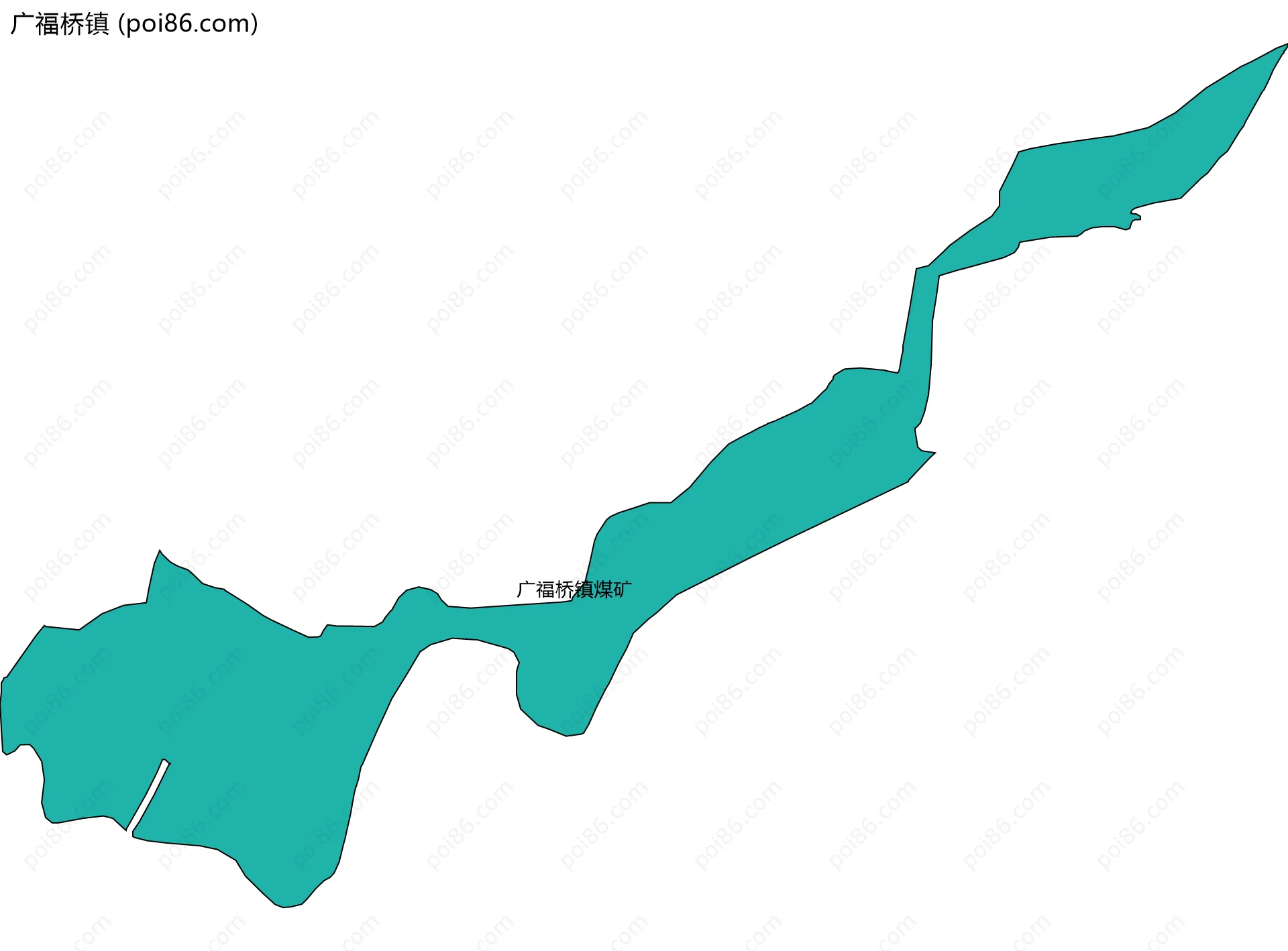 广福桥镇边界地图(五级行政区划)